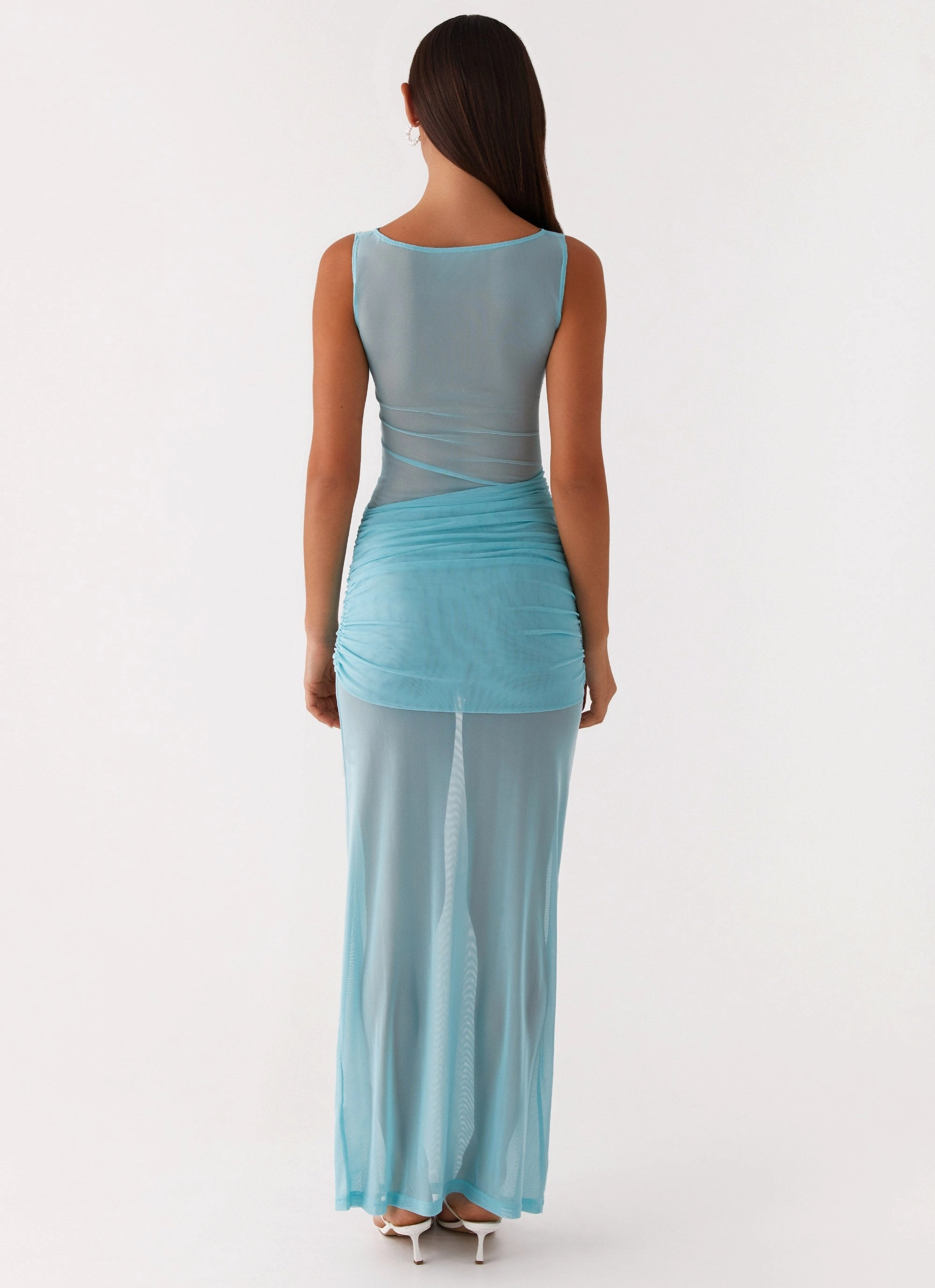 Apollo Maxi Dress - Aqua Cap-Sleeve