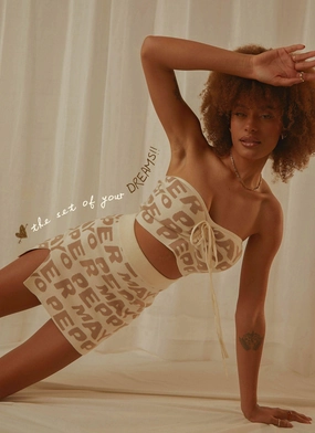 Easy Love Knit Mini Skirt - Latte Logo hypoallergenic Easy Love Knit Mini Skirt - Latte Logo Heat Reflective Lining Tear Resistant Knit