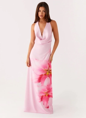 Easygoing Wear Bryony Cowl Maxi Dress - Pink Bryony Cowl Maxi Dress - Pink Cute Glow