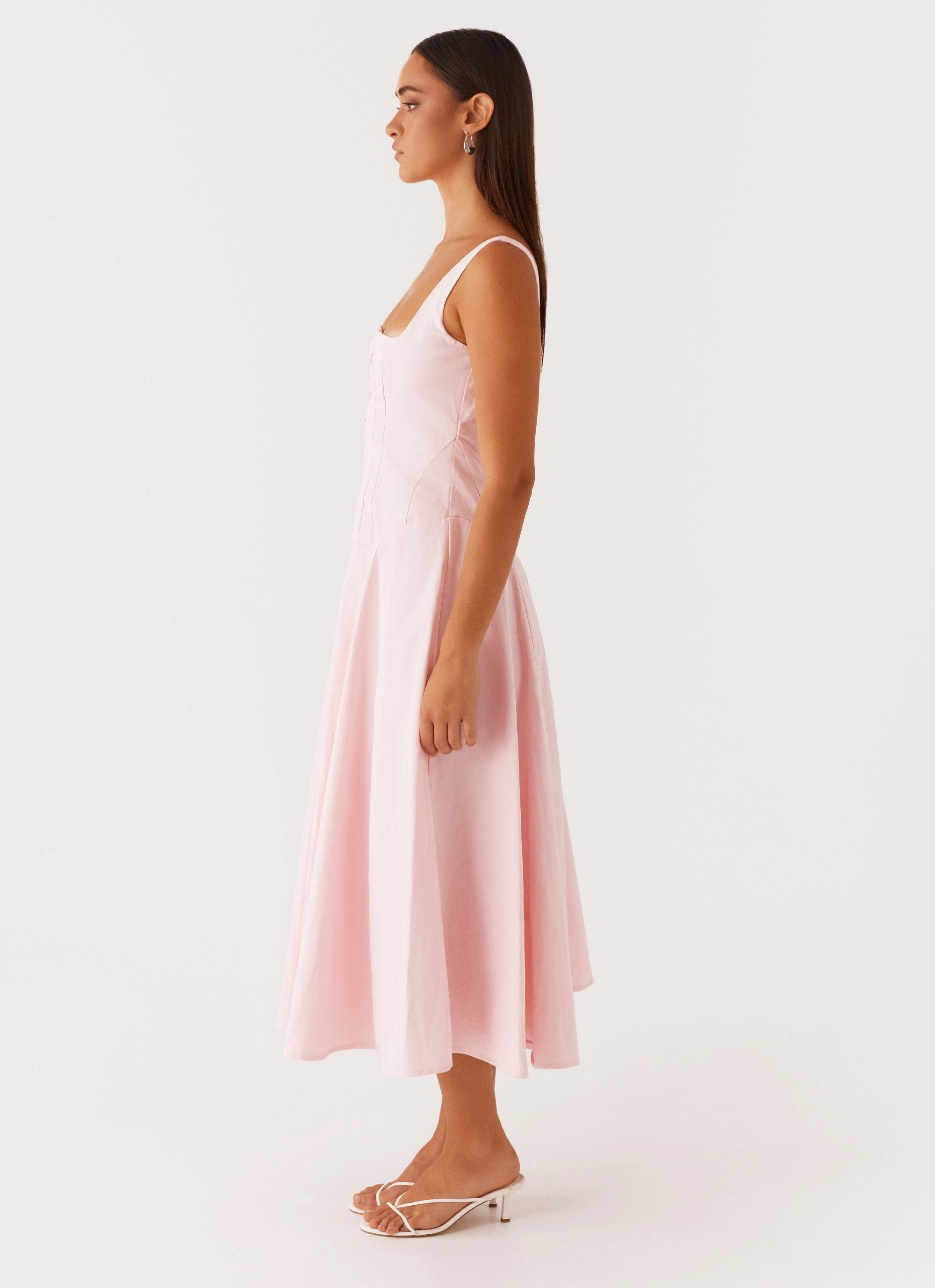 Ebony Midi Dress - Pastel Pink Everyday Use