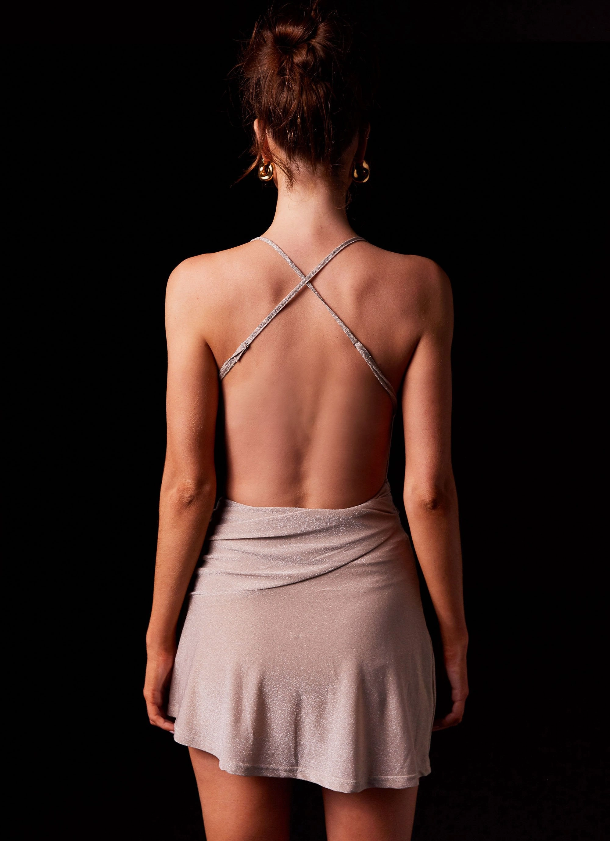 Statement-Print Eclipse Energy Mini Dress - Glitter Glow