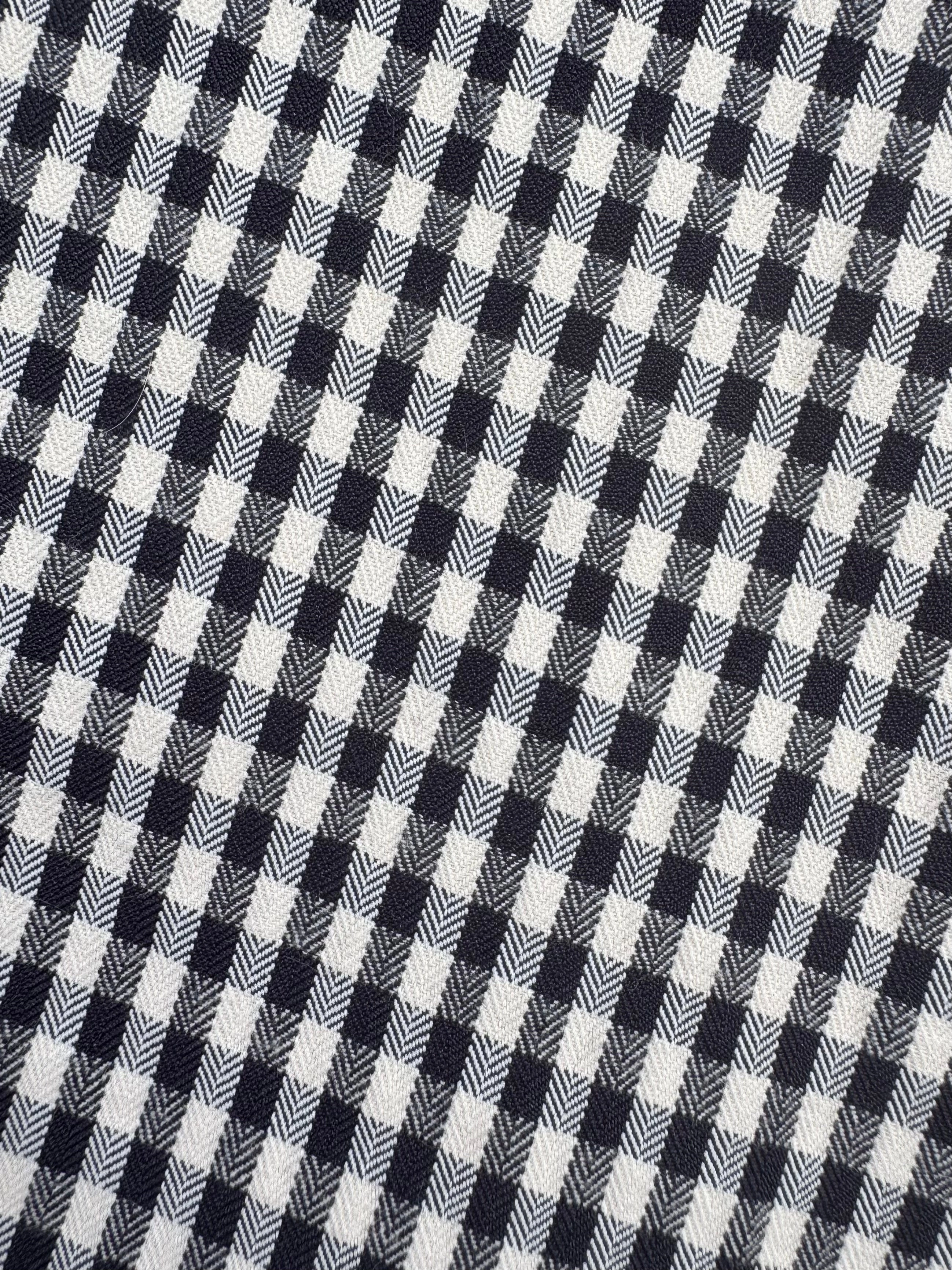 MASON'S DAUGHTER | the Cropped Boyfriend Shirt, Black & Ivory Gingham Interlock Stitch Detail