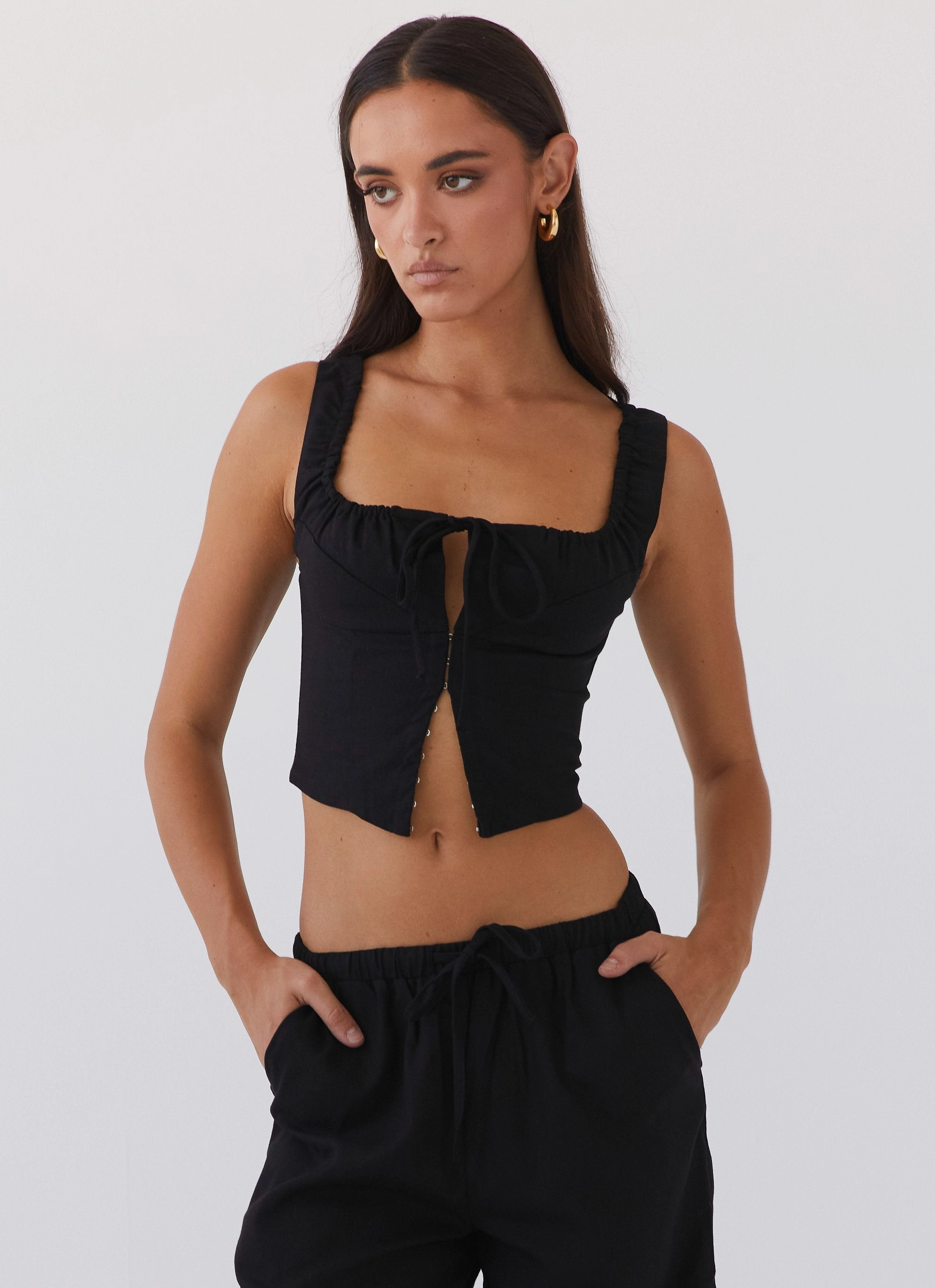 Summer Dress Take Me Away Corset Top - Black