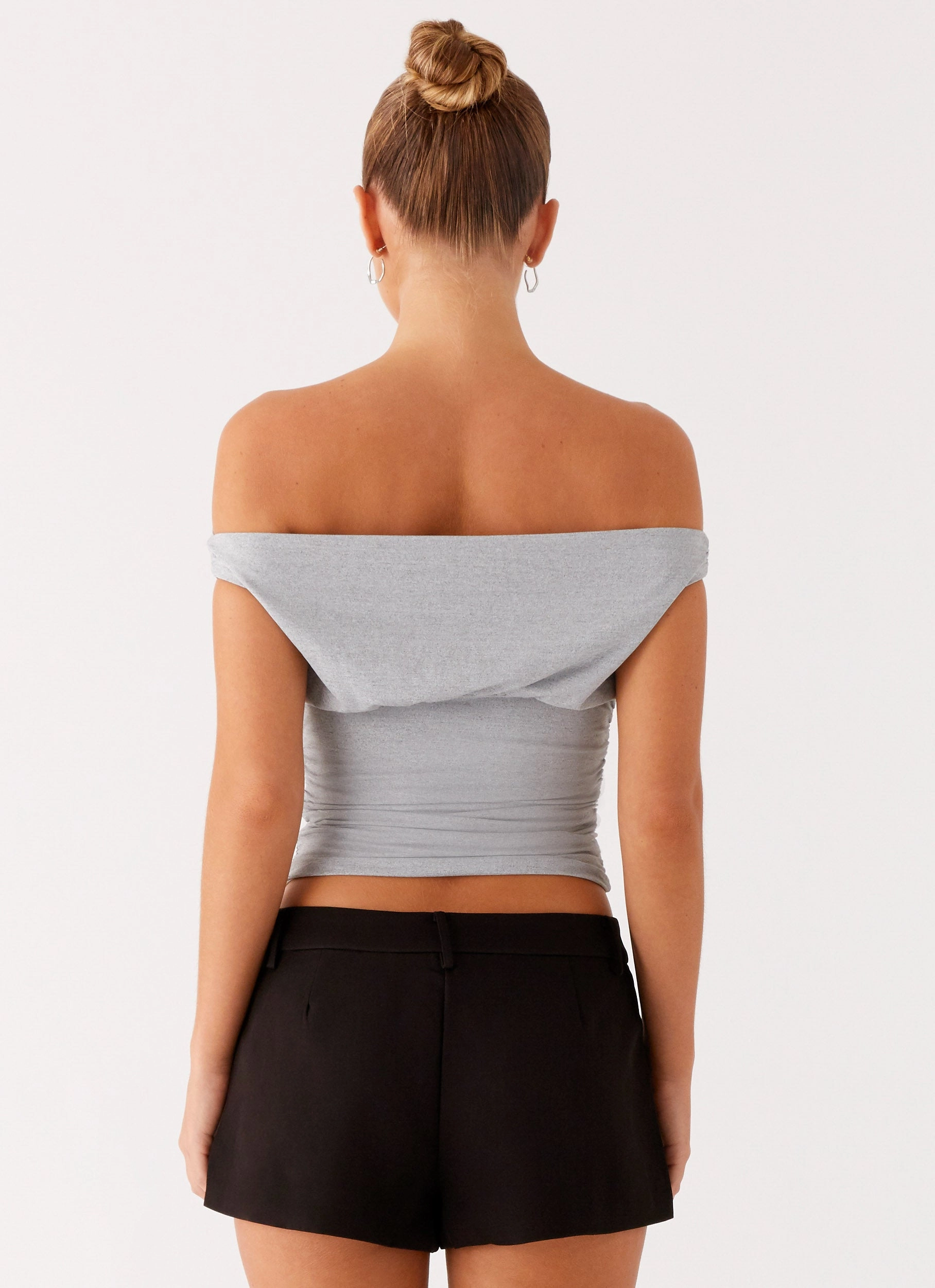 Reva Off Shoulder Top - Grey LayeredStyling hypoallergenic material