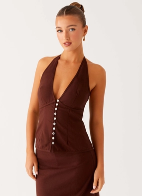 Esther Top - Chocolate Weatherproof Zippers