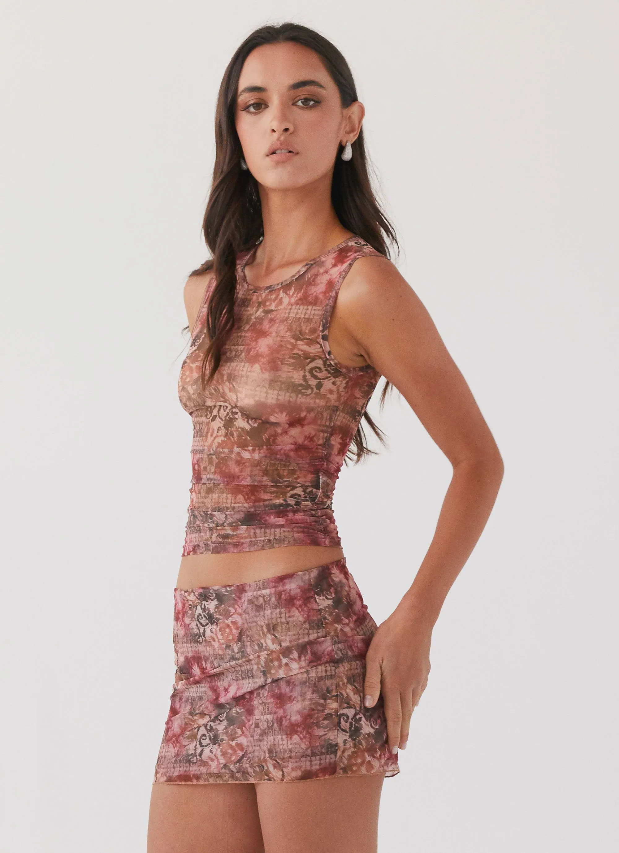 Love Child Mesh Tank Top - Palais Floral DurableWeave Durable Fiber Blend