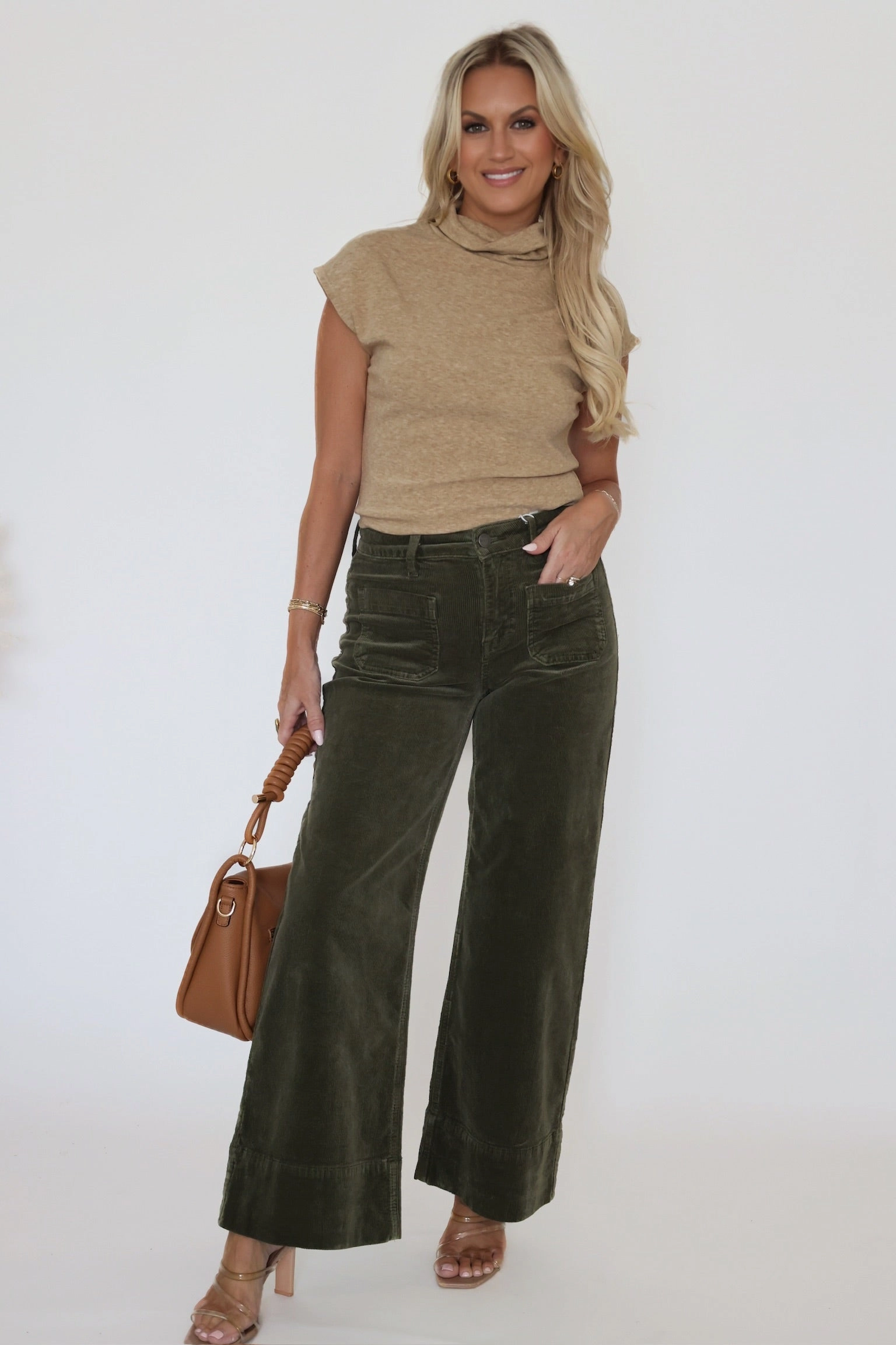 LightReflective Convertible Neckline Harlow Corduroy Pants