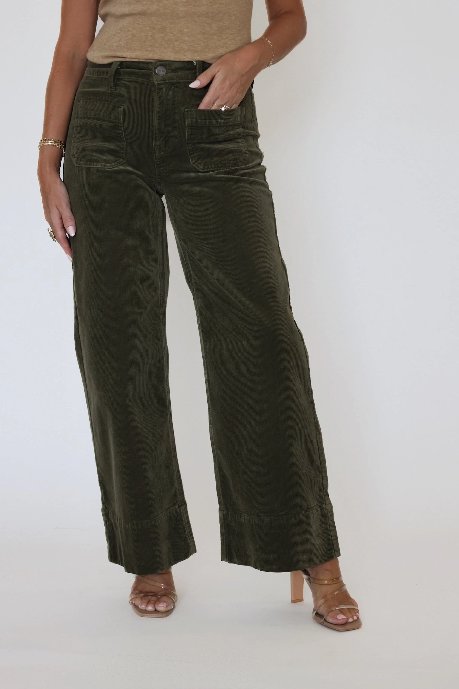Harlow Corduroy Pants Oversized Collar
