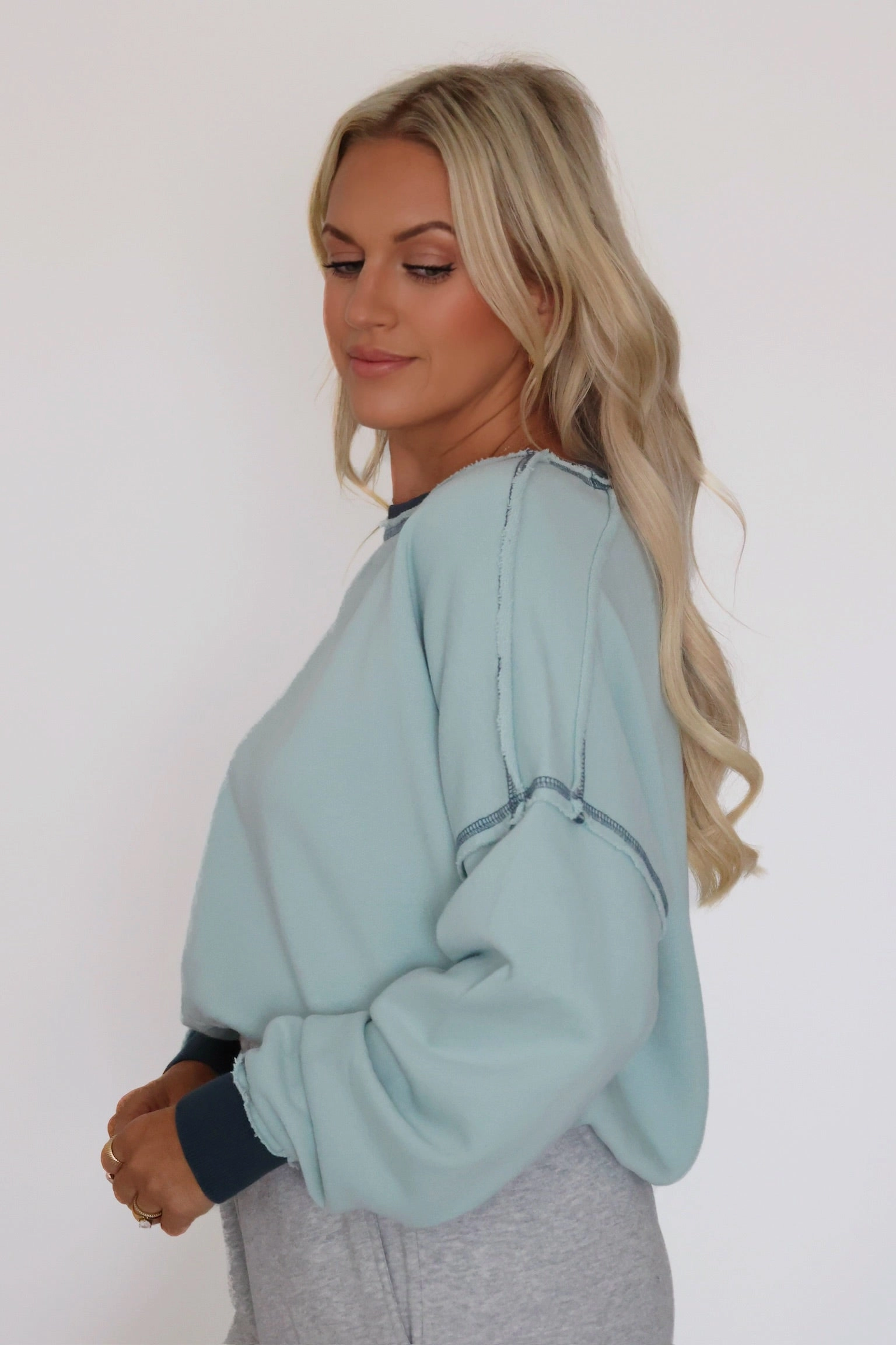 EcoWash Sweatshirt- Blue LayeredPanel