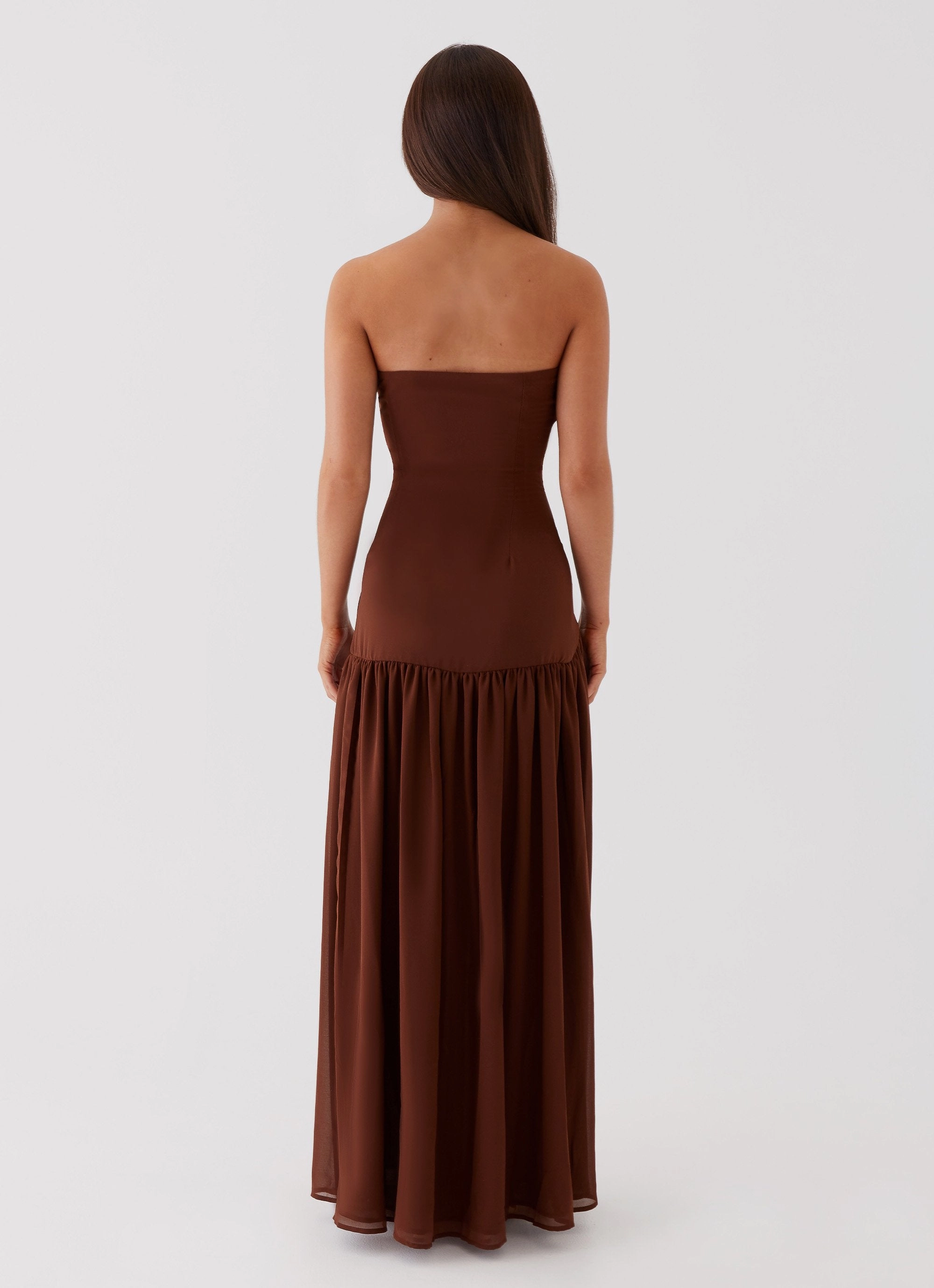 Eden Strapless Maxi Dress - Brown Smart Edge City Layer