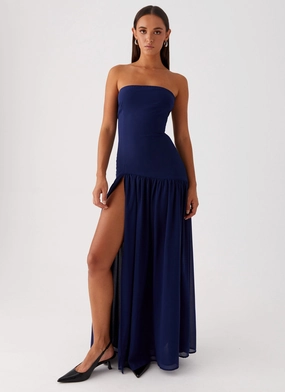 Eden Strapless Maxi Dress - Navy Date night Fit For All Functional Layer Eden Strapless Maxi Dress - Navy