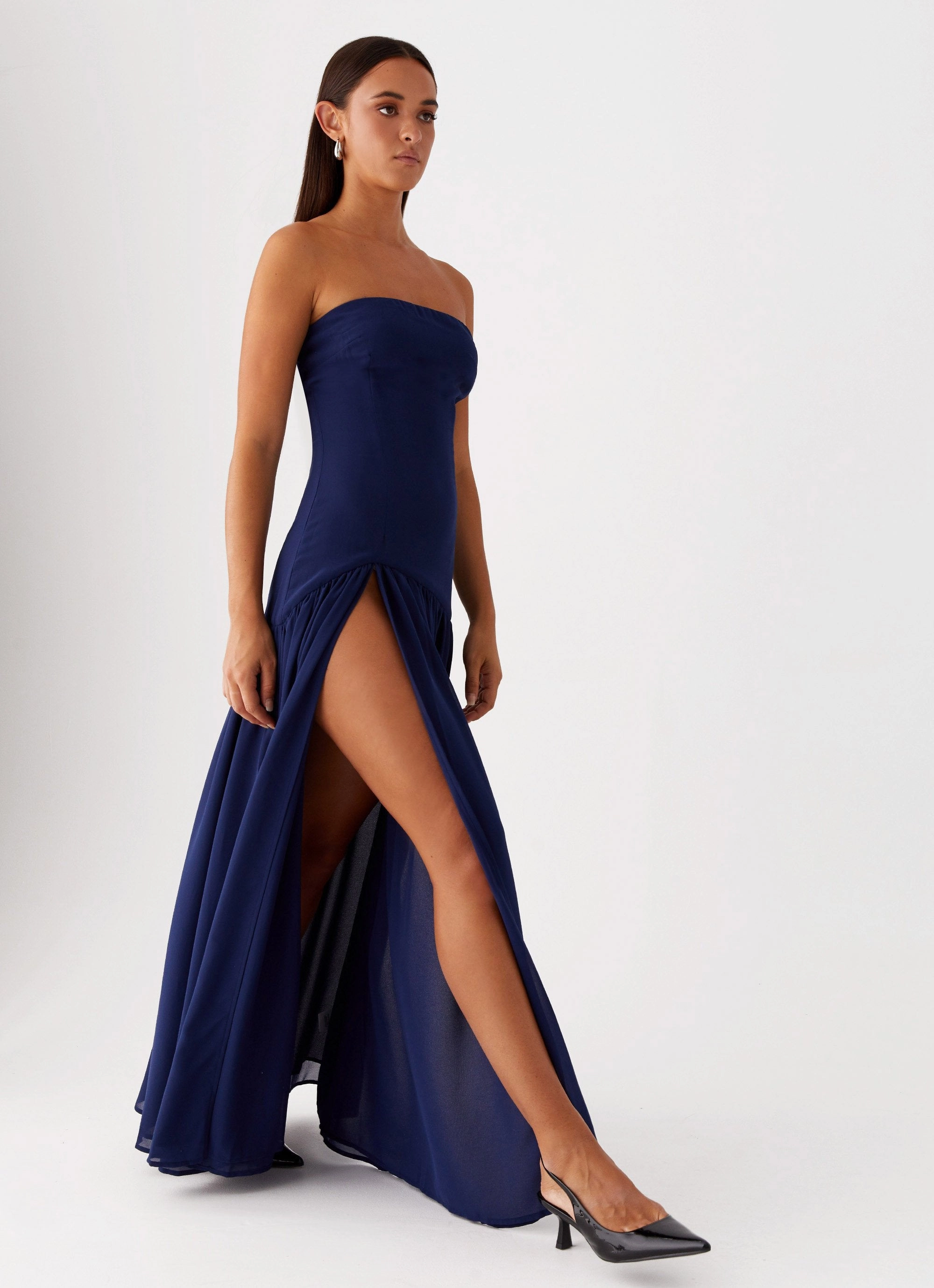 Eden Strapless Maxi Dress - Navy Smooth Tone