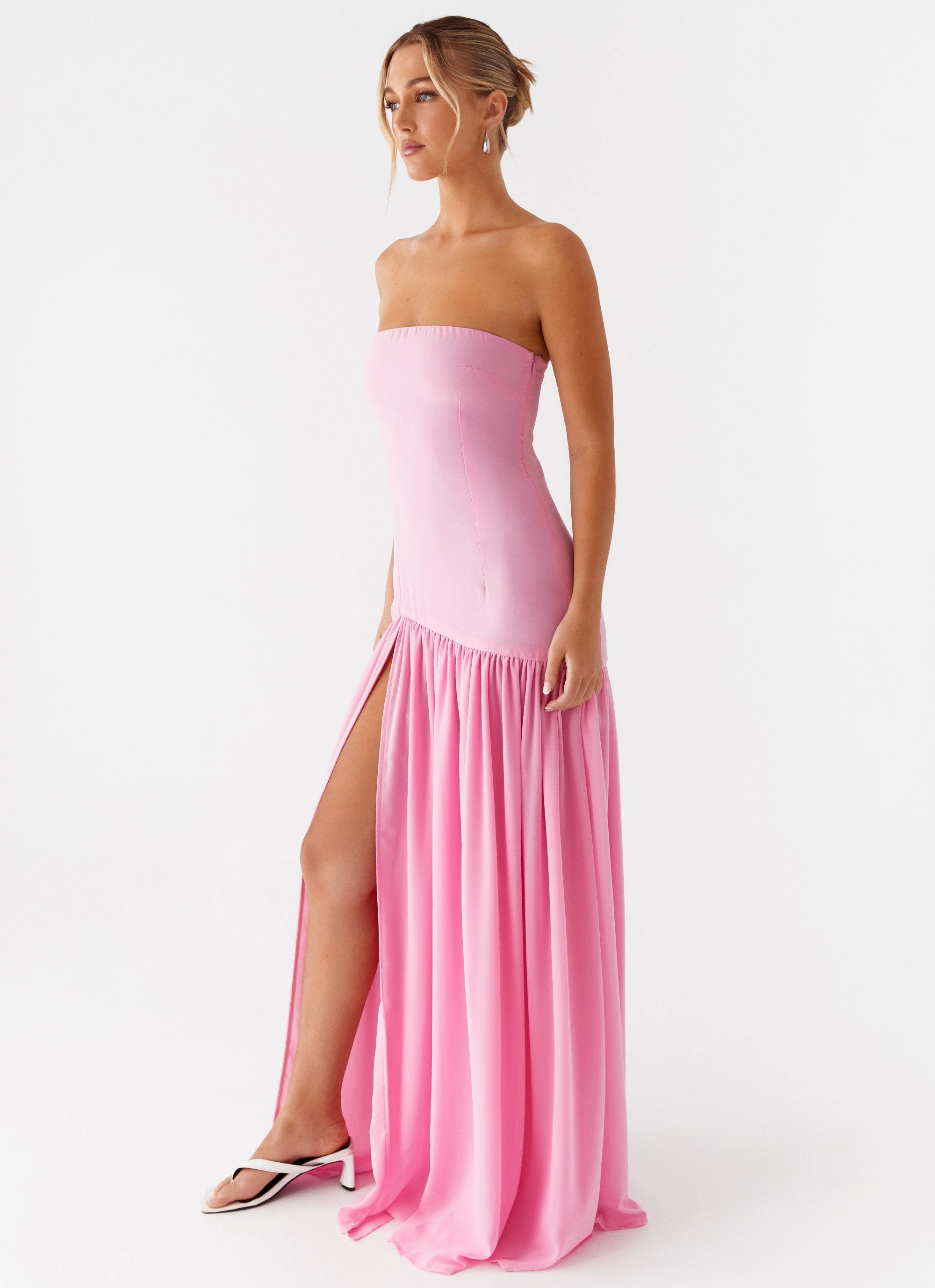 Eden Strapless Maxi Dress - Pink Travel Essential Elastic-Cuff