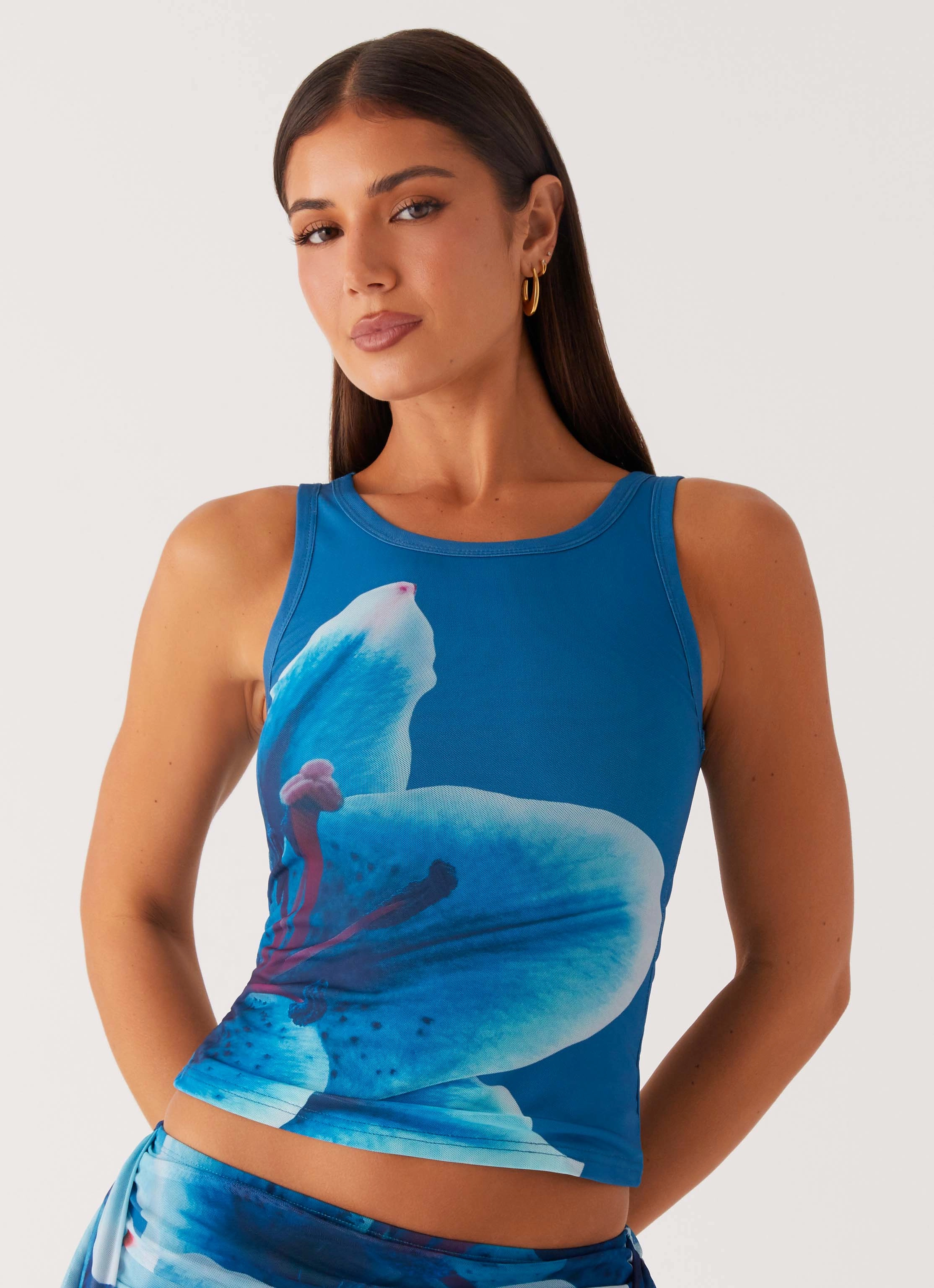 Edera Tank - Turquoise Floral Casual Feel