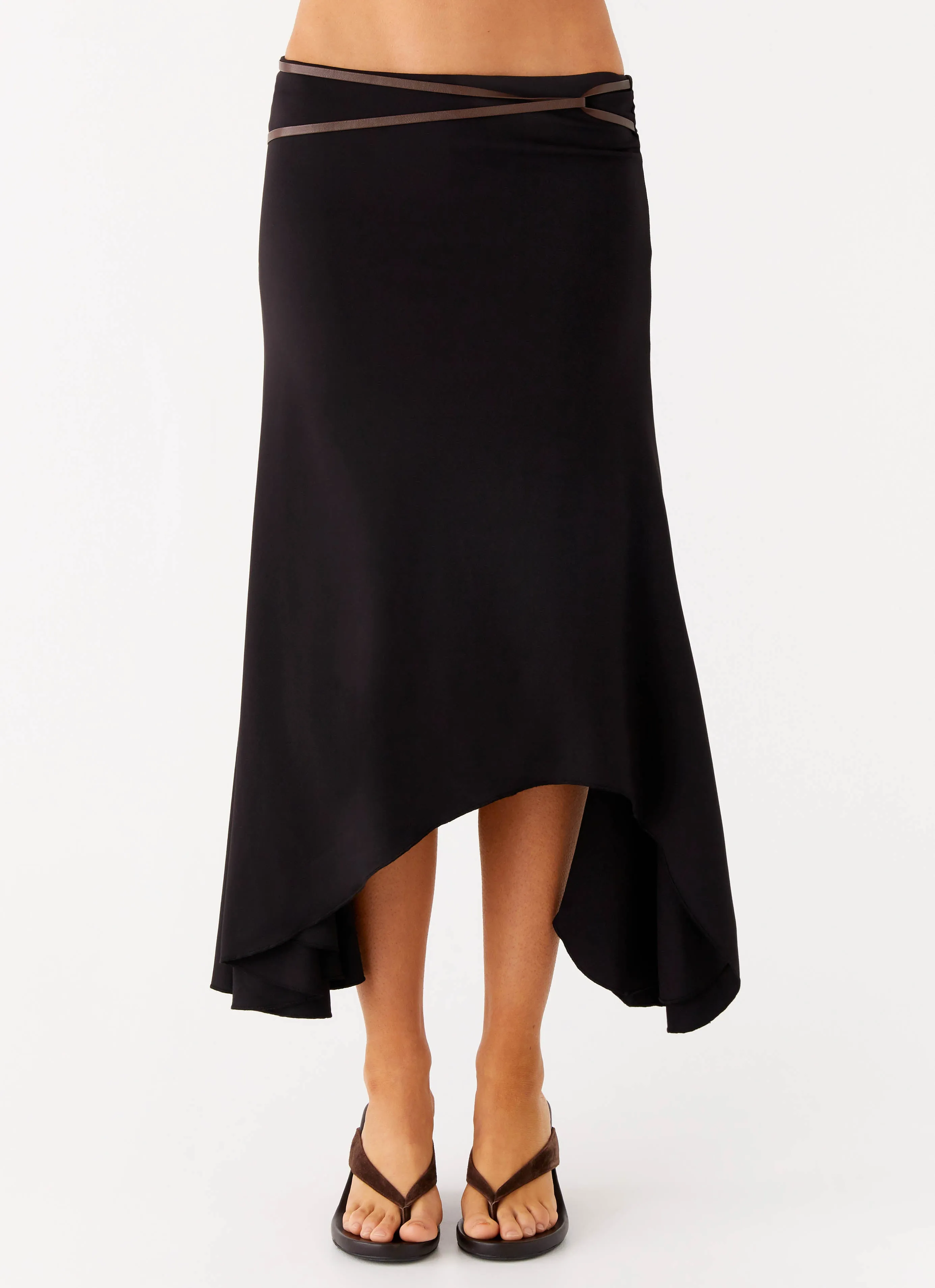 Cashmere Touch Smart Edge Seattle Midi Skirt - Black