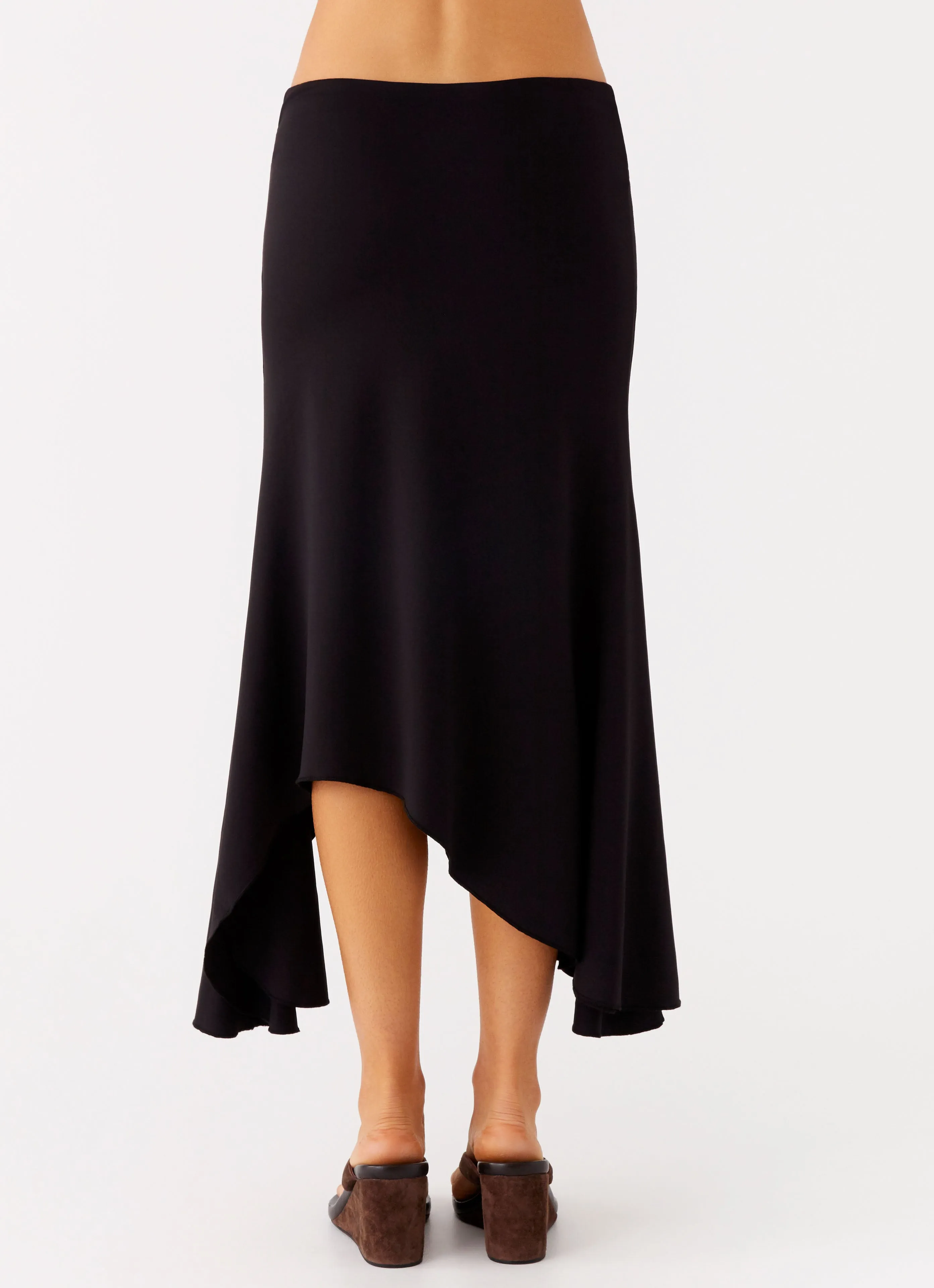 Seattle Midi Skirt - Black Embossed Detail