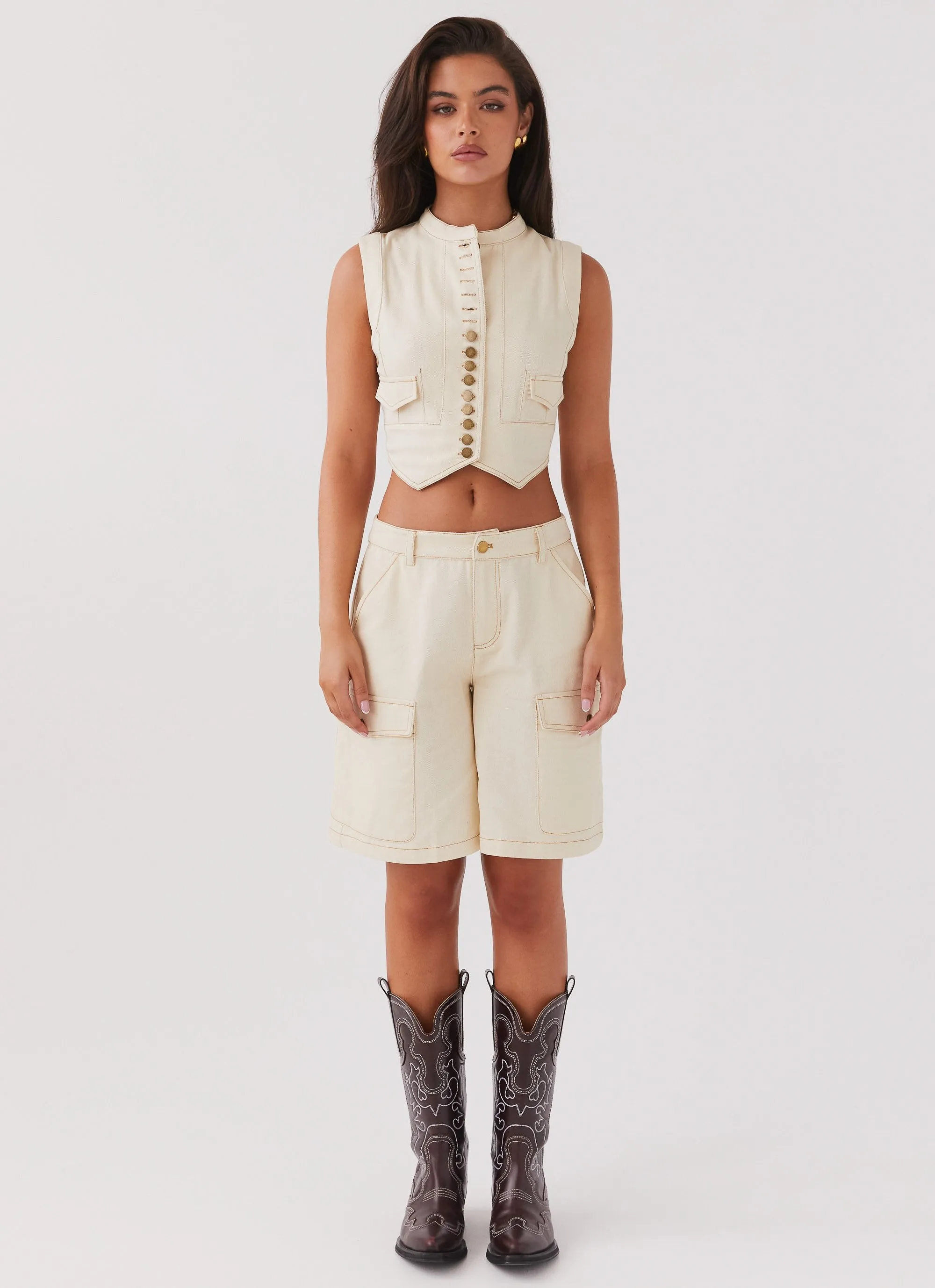 Edina Cargo Top - Antique AntiPill Finish Relaxed Look