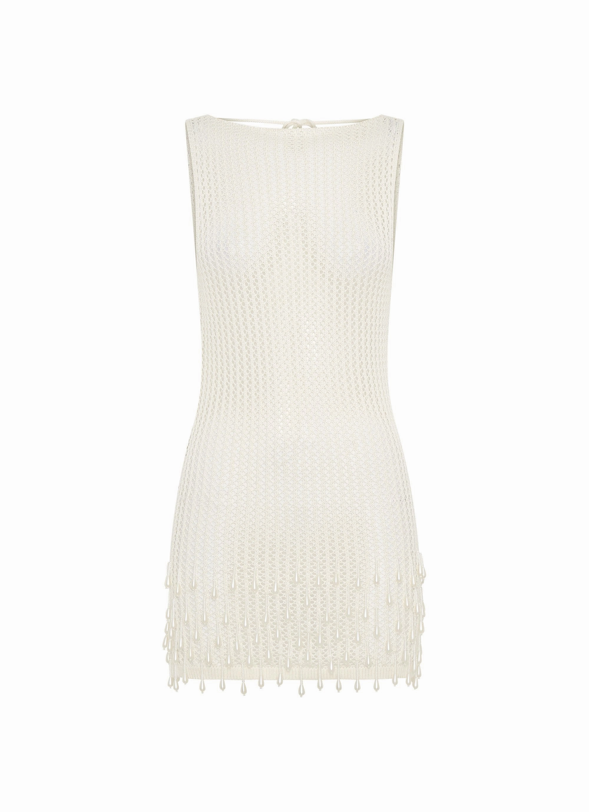 Miracle Beaded Crochet Mini Dress - Ivory Chic Appeal Premium Quality