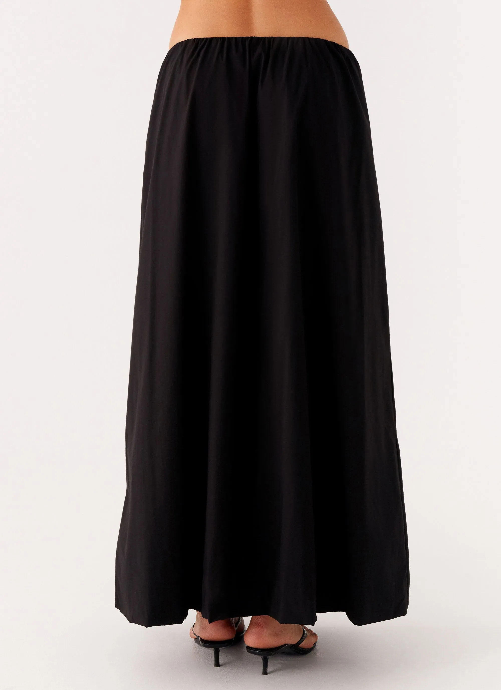 Cheryl Maxi Skirt - Black Soft Outfit Crisp Edge