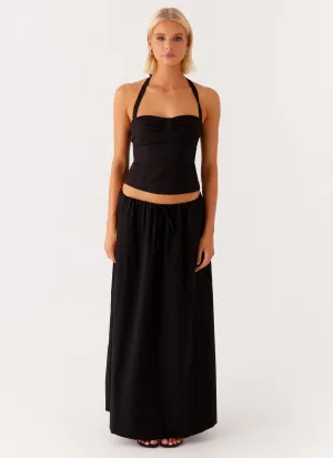 Water resistant coating Cheryl Maxi Skirt - Black