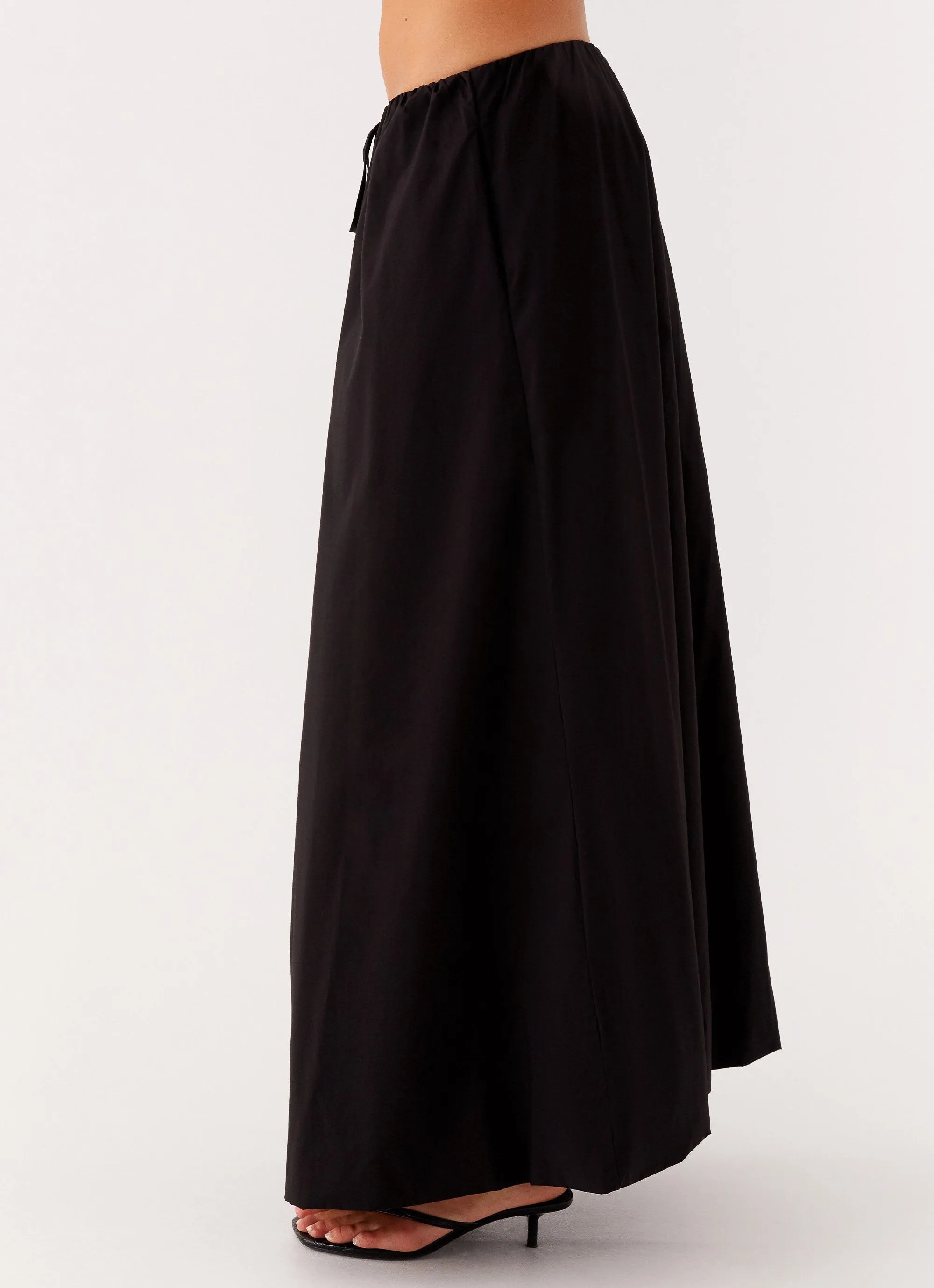 A Line Cut Cheryl Maxi Skirt - Black