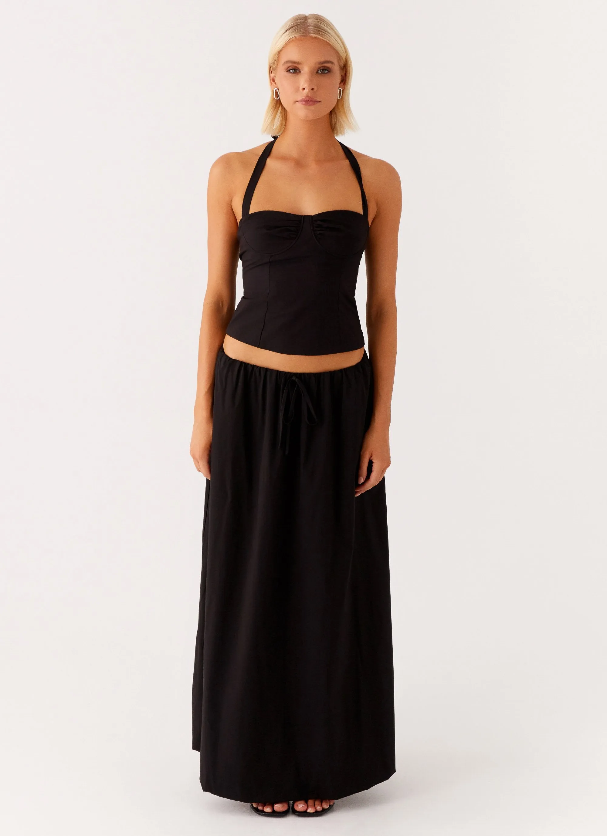 Water resistant coating Cheryl Maxi Skirt - Black