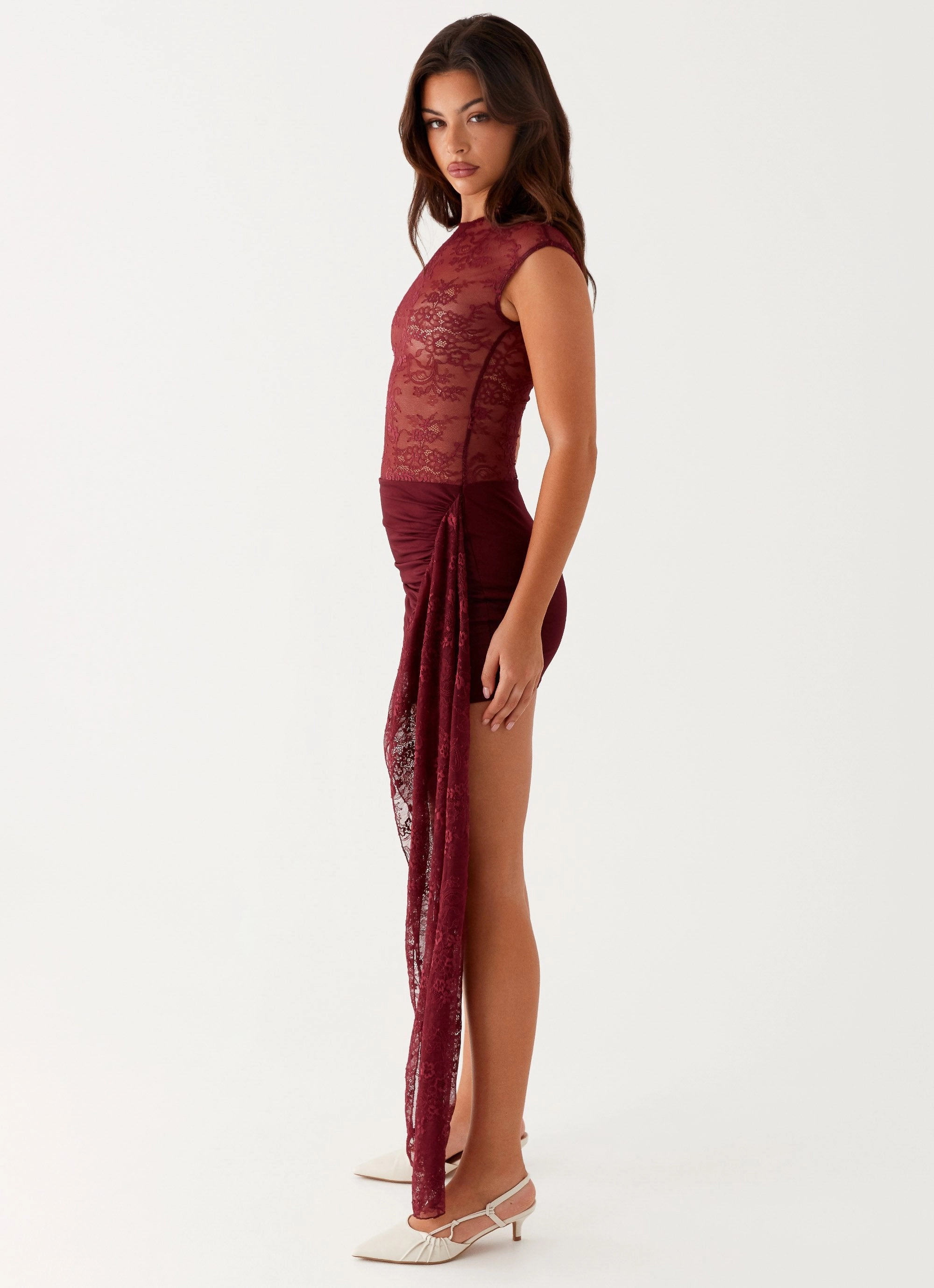 Evening Motion Best Behaviour Mini Dress - Burgundy