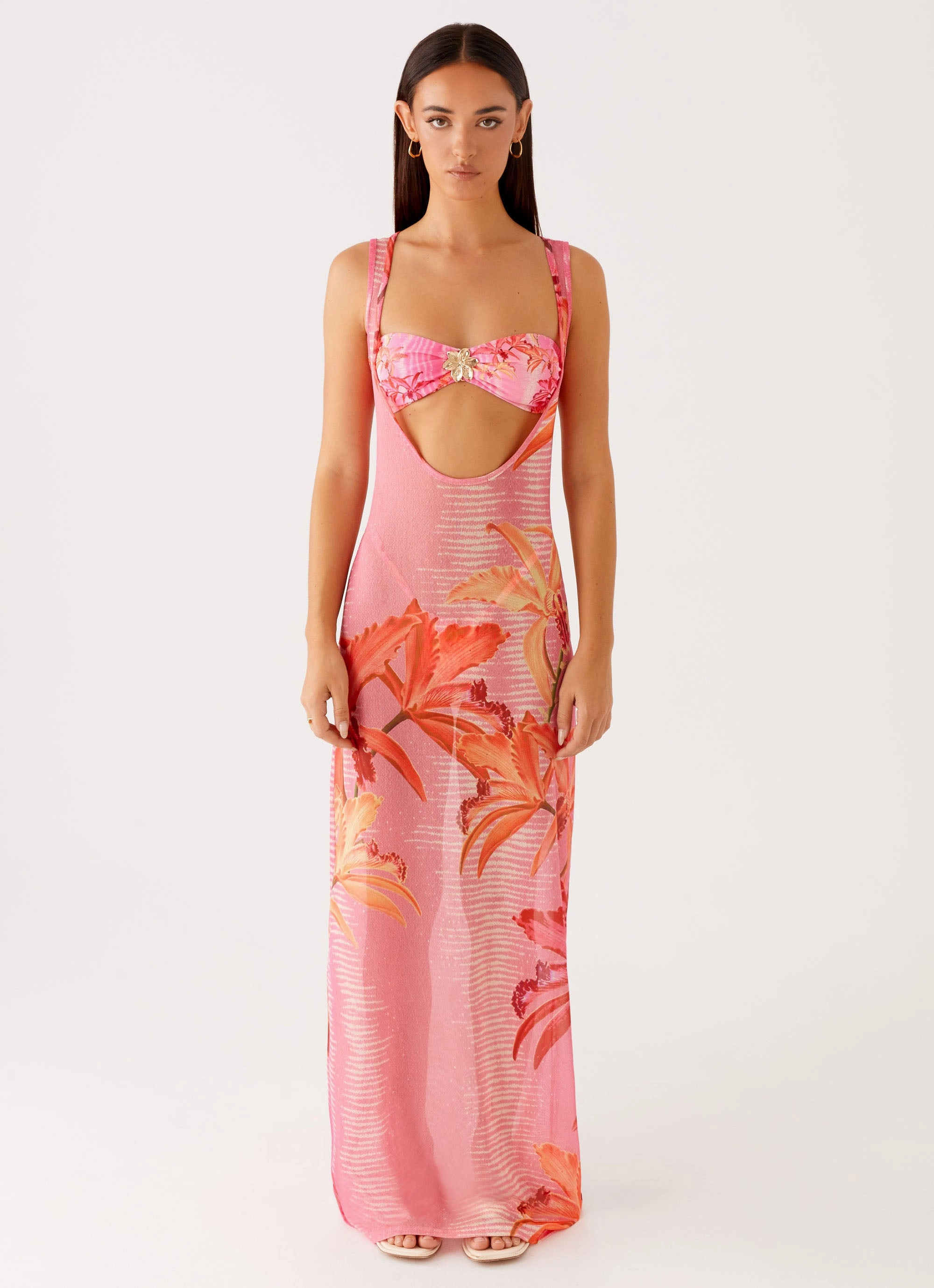 Season Ready Sorella Maxi Dress - Tropical Pink Print