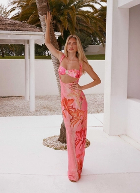 Sorella Maxi Dress - Tropical Pink Print Luxe Mood
