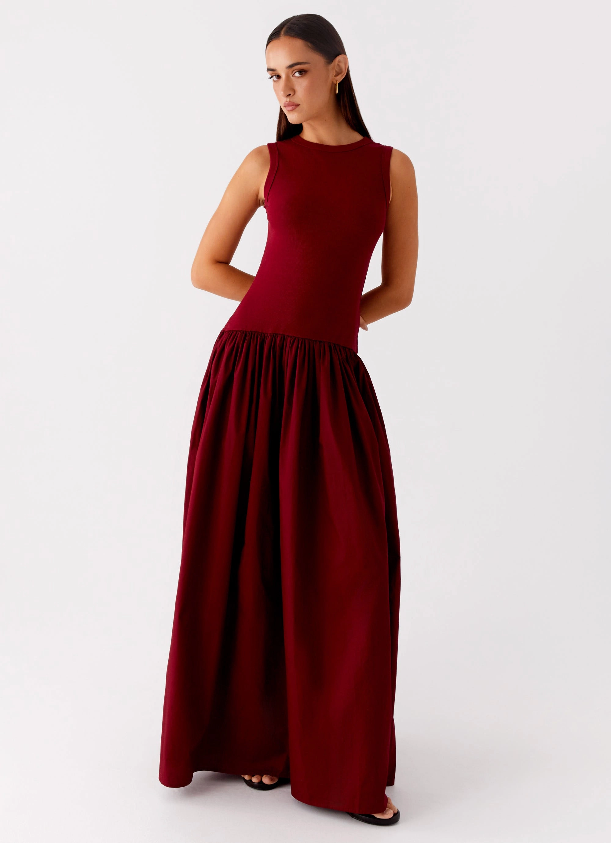 Shivani Maxi Dress - Maroon Relaxed Look QuickReleaseClasp