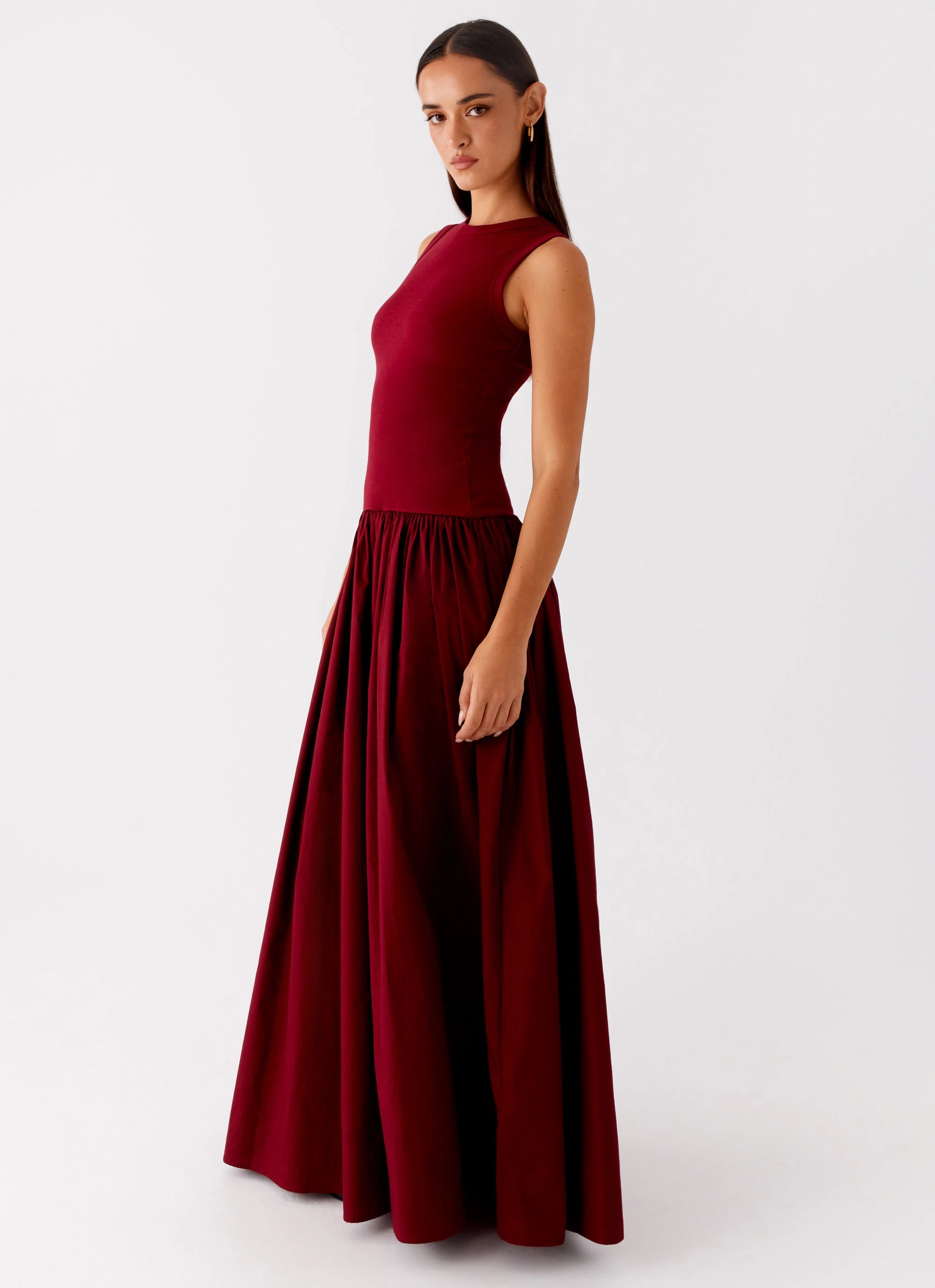 Perfect Style Sustainable-Lining Shivani Maxi Dress - Maroon