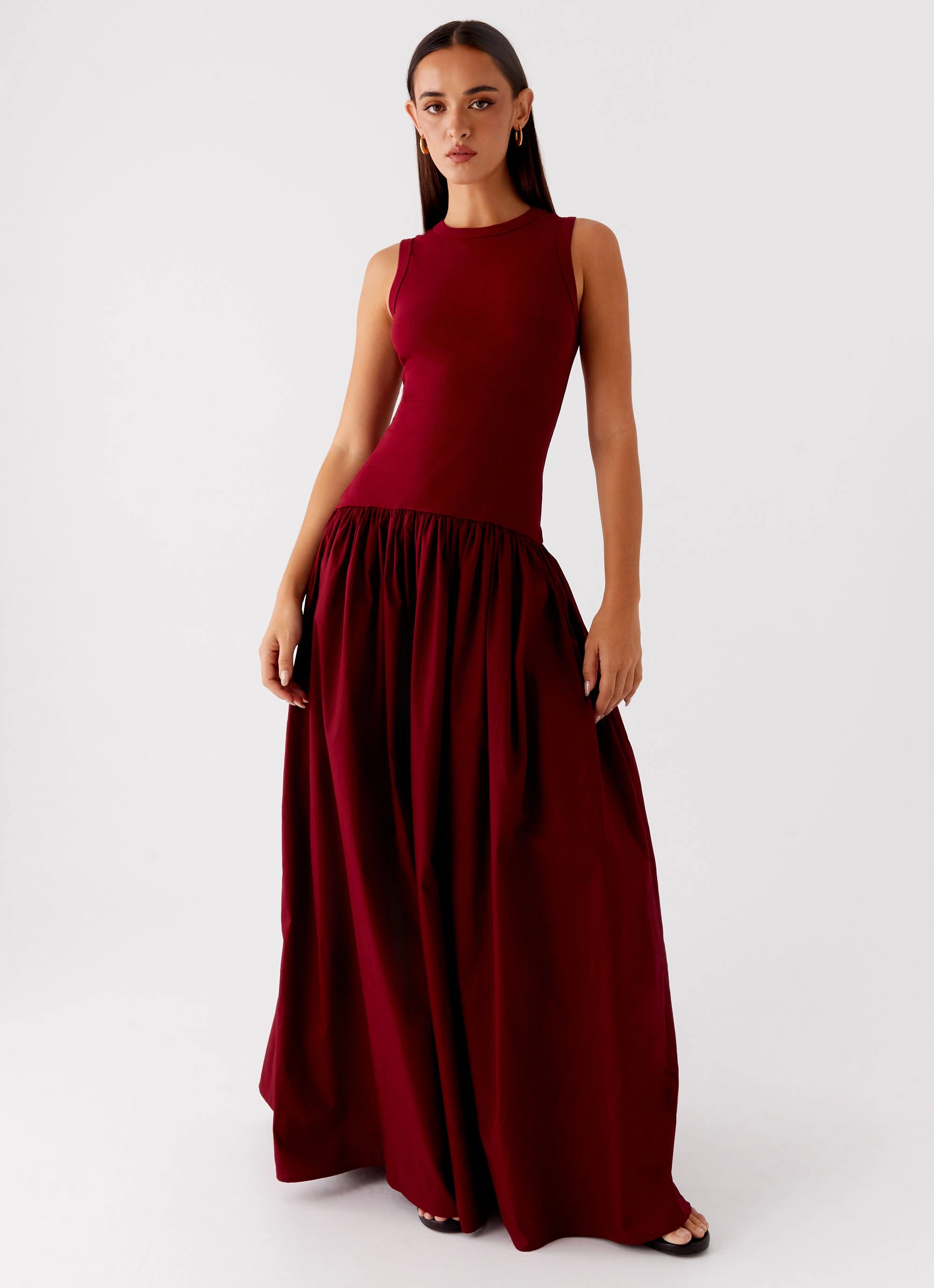 Shivani Maxi Dress - Maroon New Mood Stylish Appearance