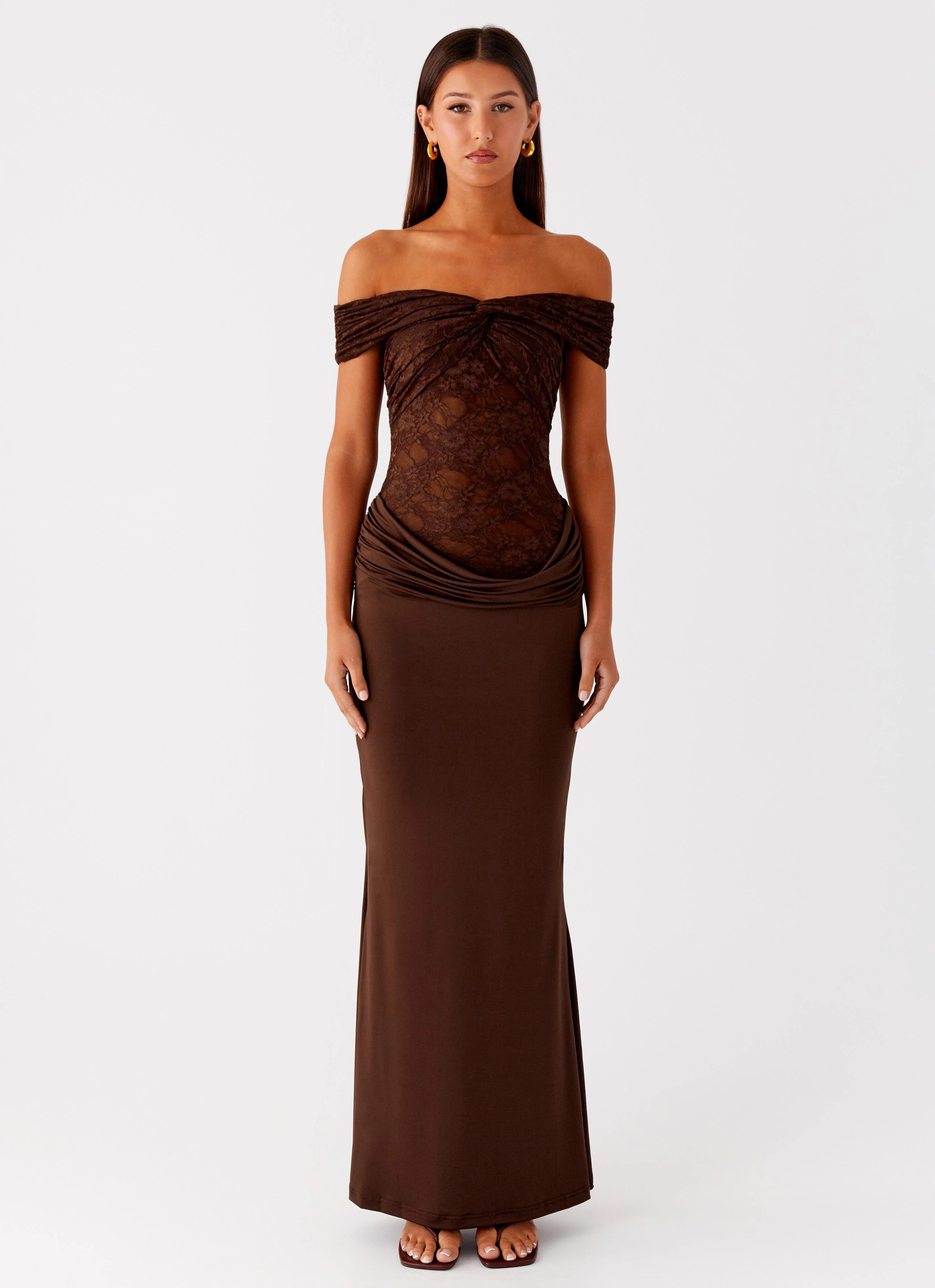 Smooth Feel DurableStitching Either Way Maxi Dress - Chocolate