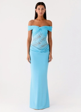 Either Way Maxi Dress - Turquoise Blue Smart Tones