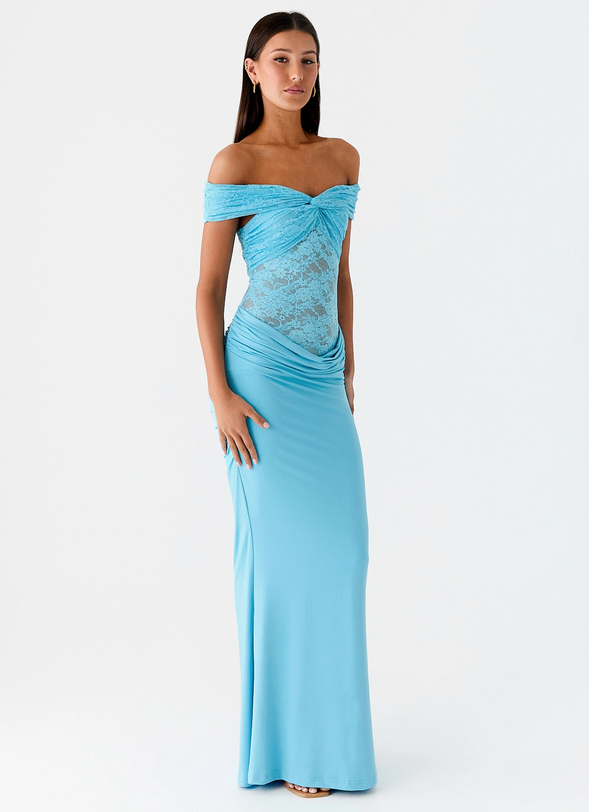 Flowy Cut Either Way Maxi Dress - Turquoise Blue