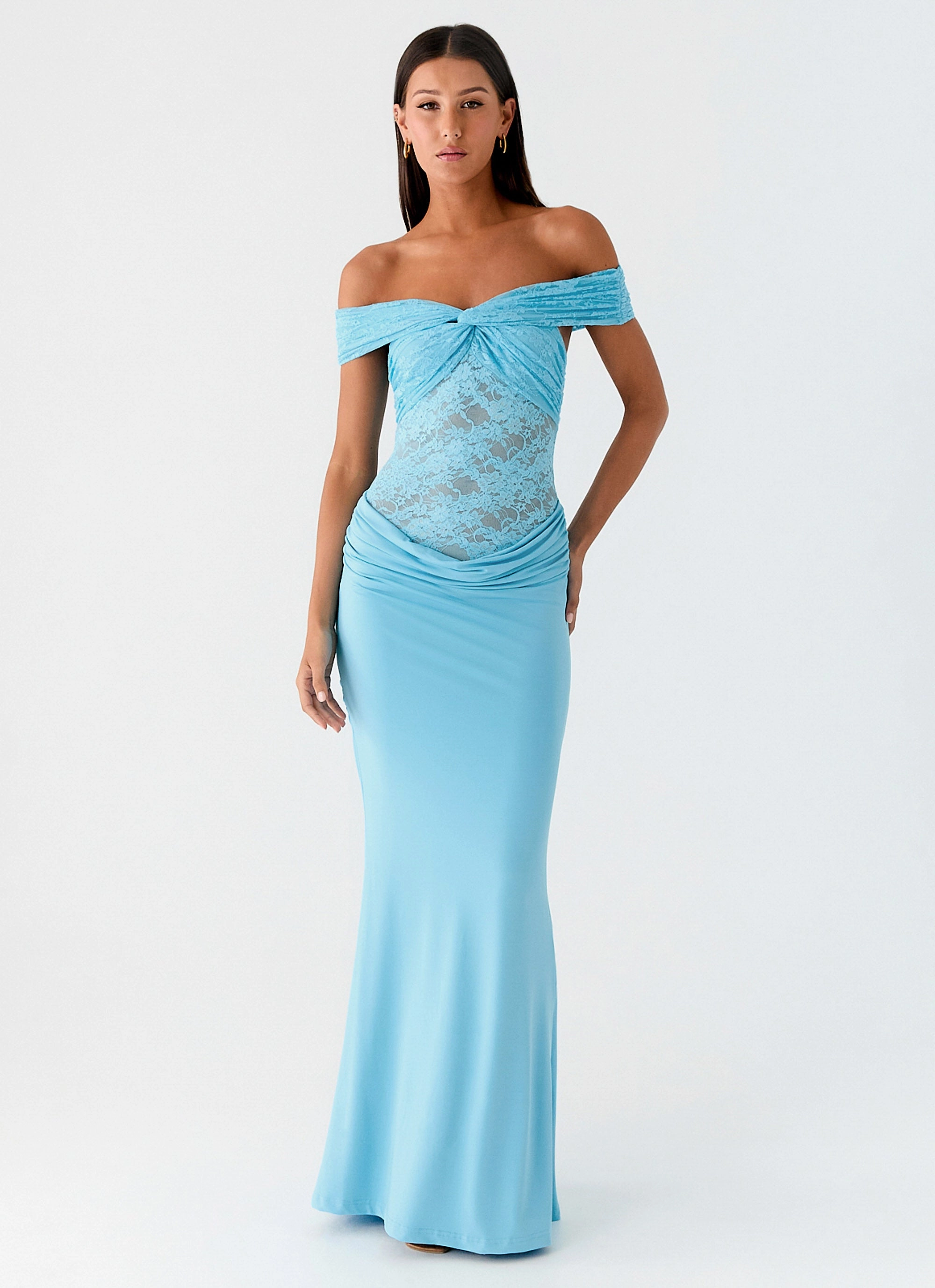 Cozy Silhouette Fit for All Seasons Either Way Maxi Dress - Turquoise Blue