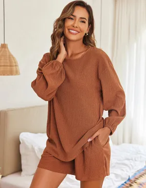 Ekouaer Lantern Sleeve Lounge Sets (US Only)
