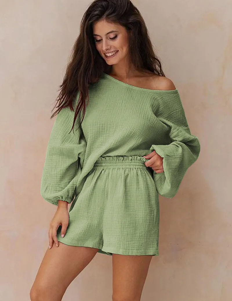 Ekouaer Lantern Sleeve Lounge Sets (US Only)