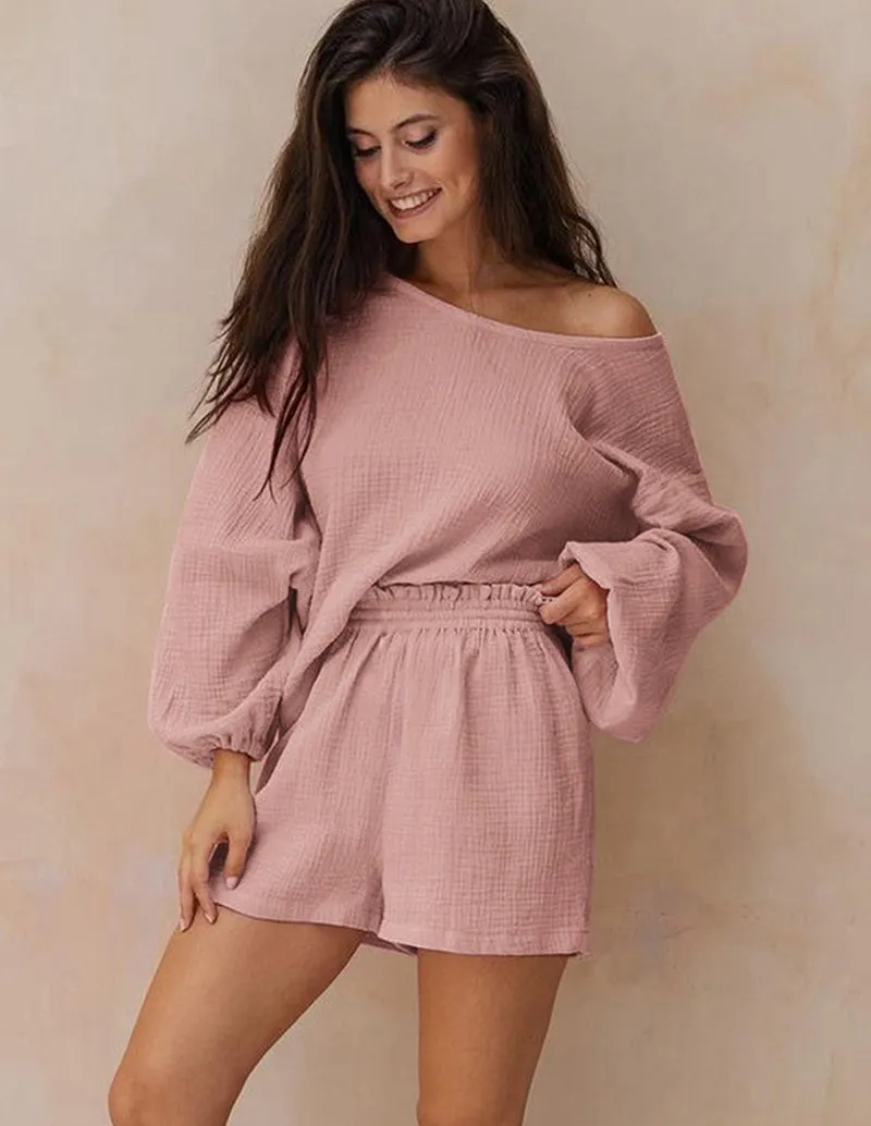 Ekouaer Lantern Sleeve Lounge Sets (US Only)