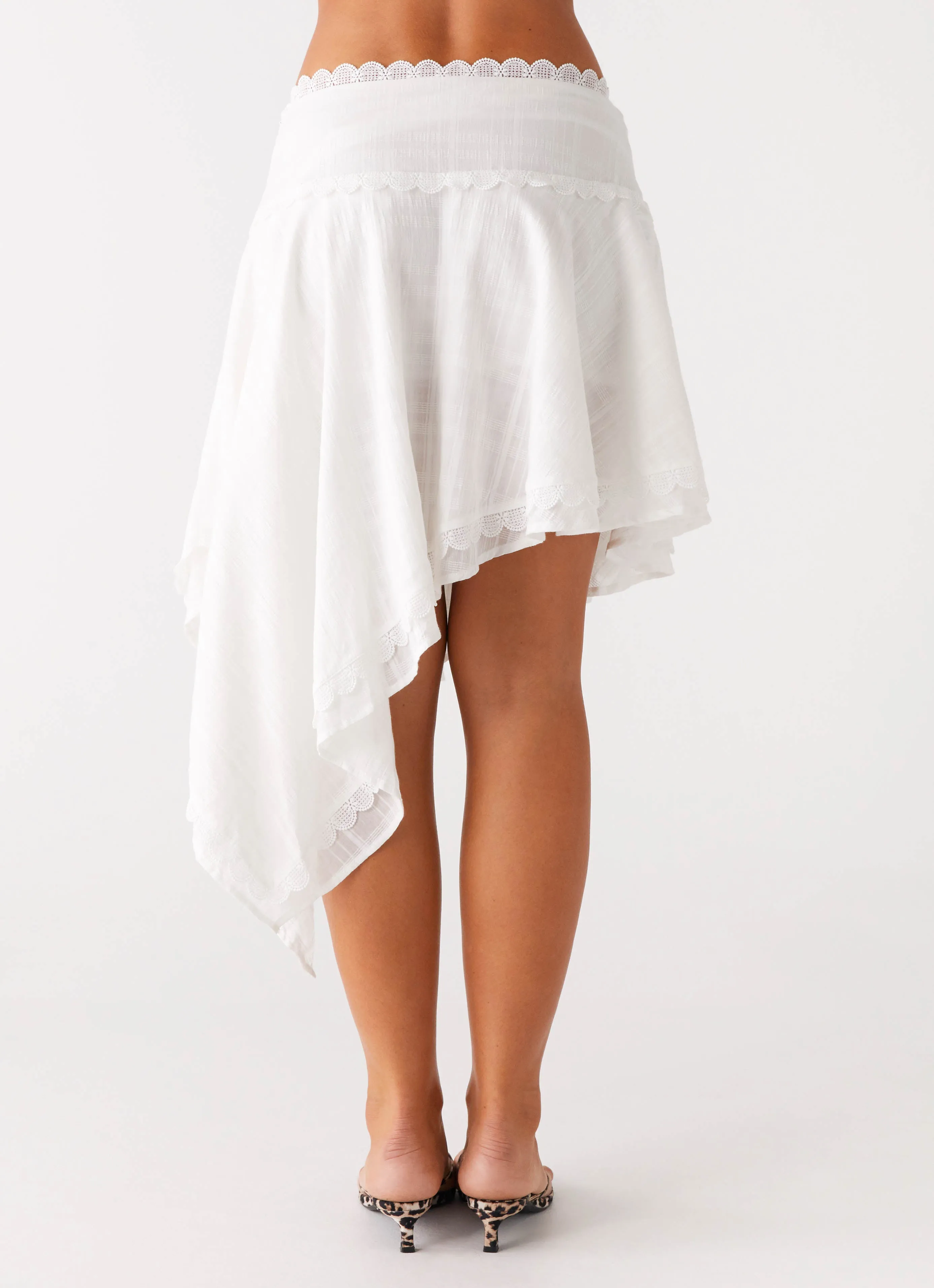 Clearwater Mist Midi Skirt - White Tonal Layering