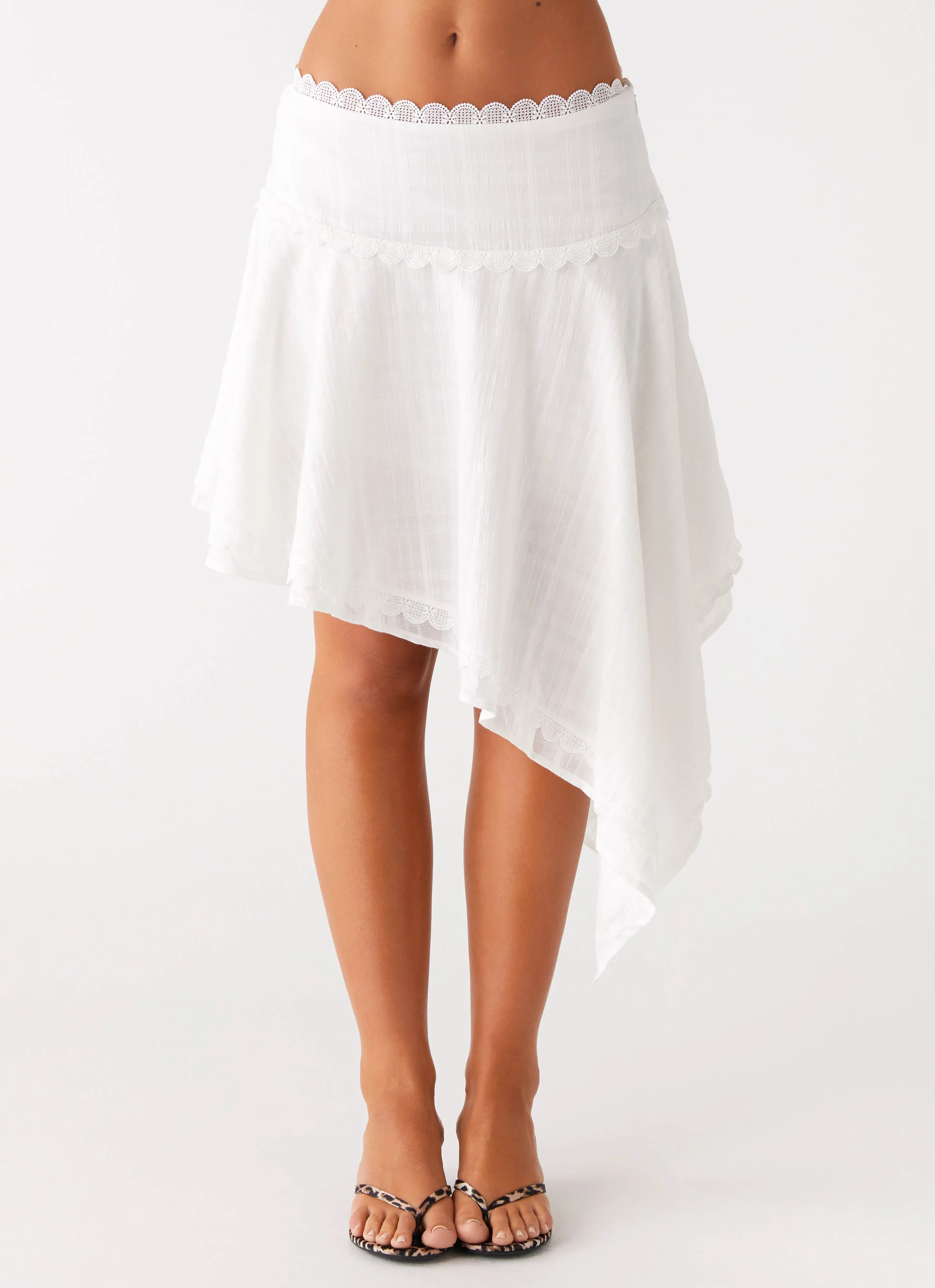 Clearwater Mist Midi Skirt - White Essential Style