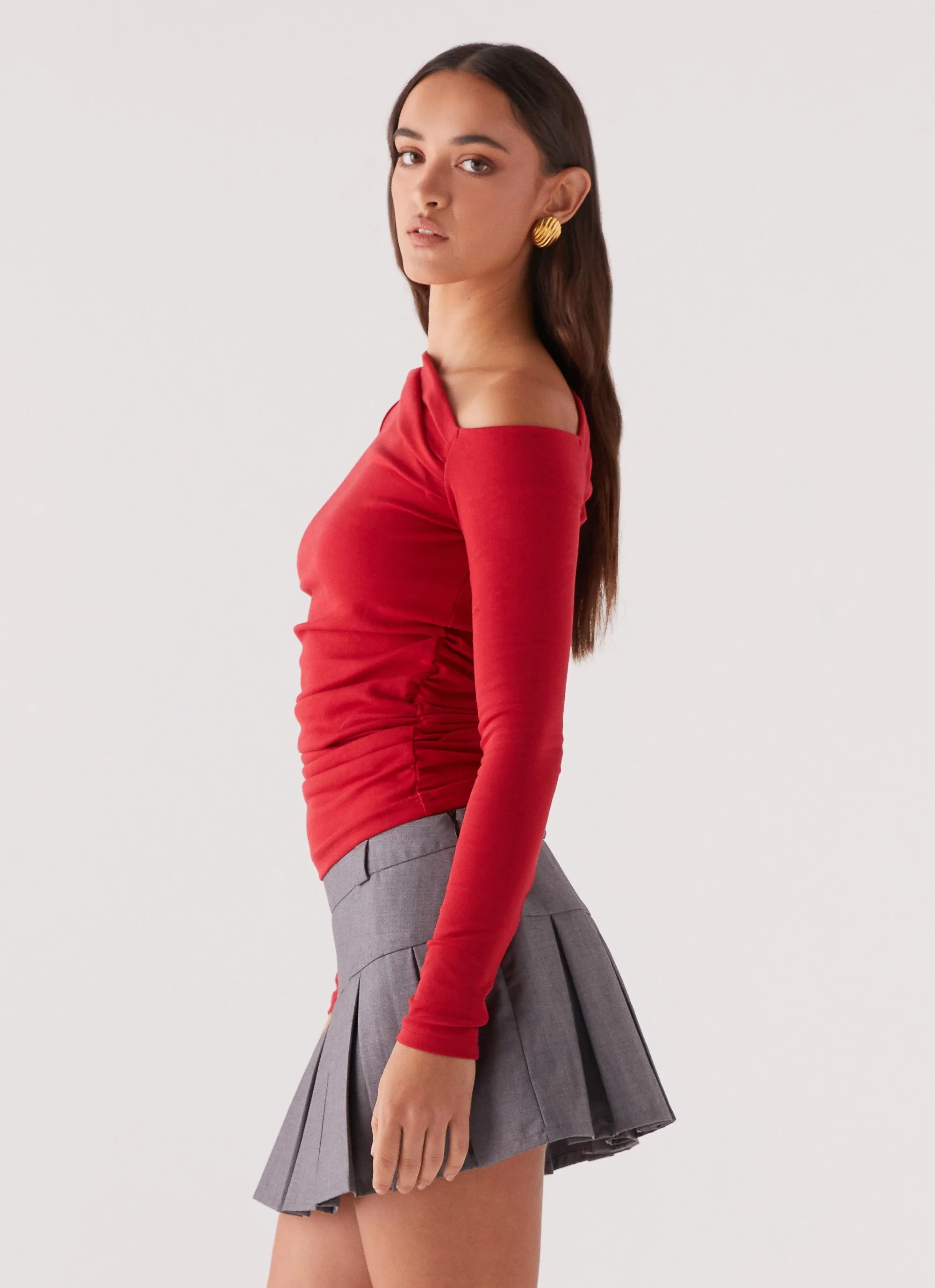 Danica Pleated Mini Skirt - Charcoal Non see through Artistic Influence