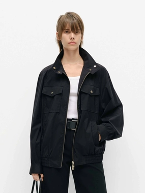 Elastic Hem Loose Jacket Elastic Hem Loose Jacket