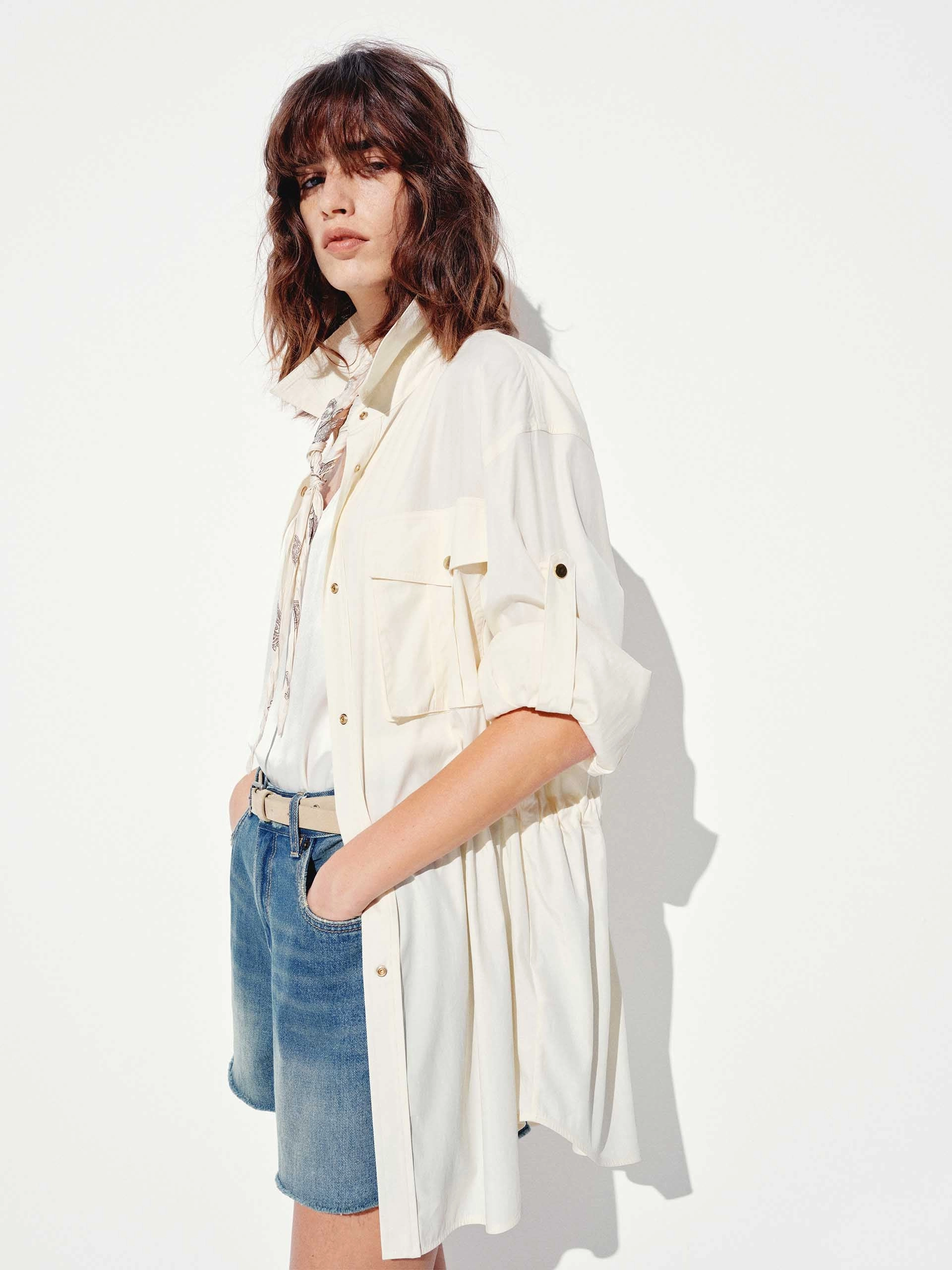 Elastic Waist Cargo Jacket