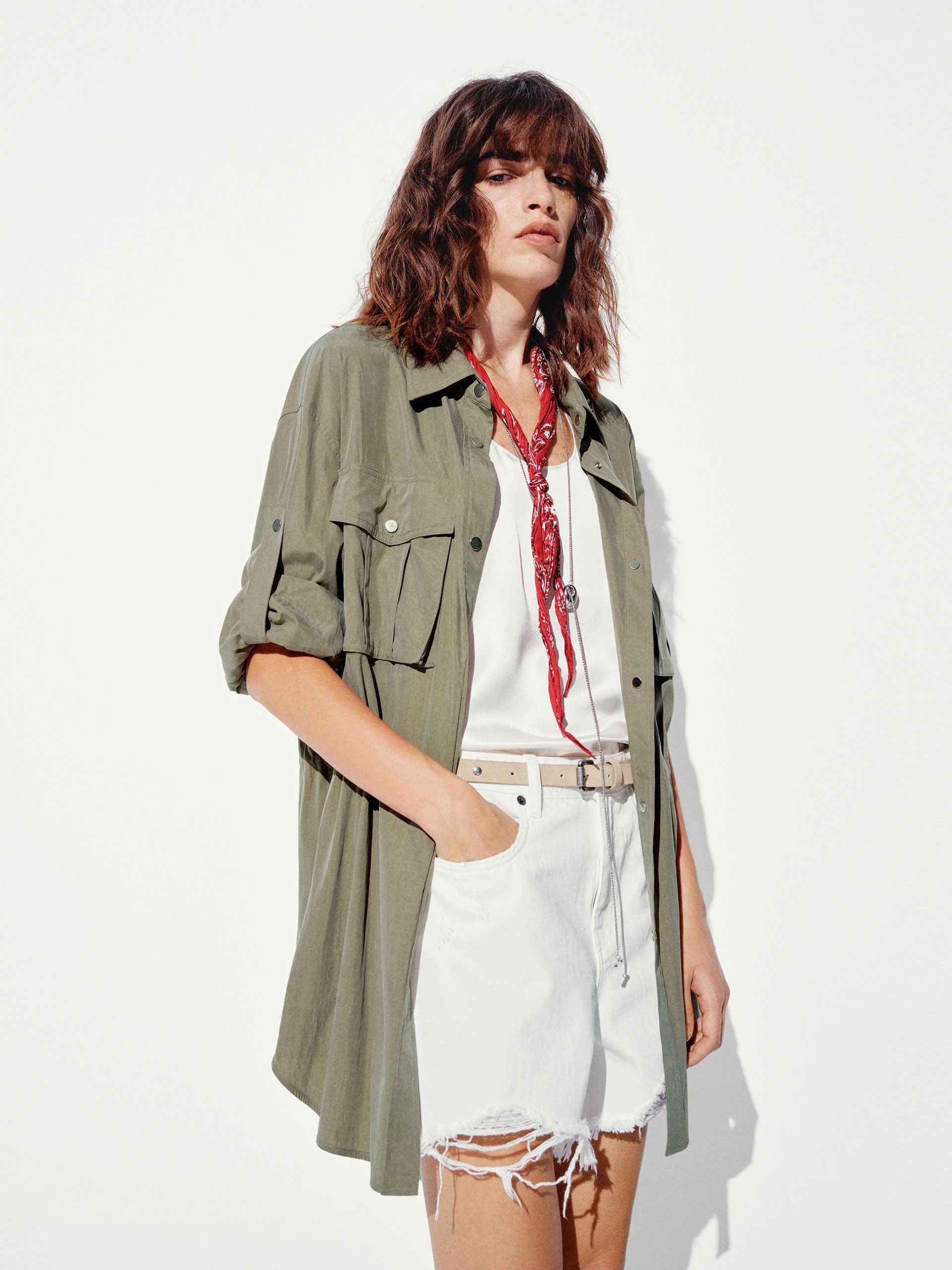 Elastic Waist Cargo Jacket