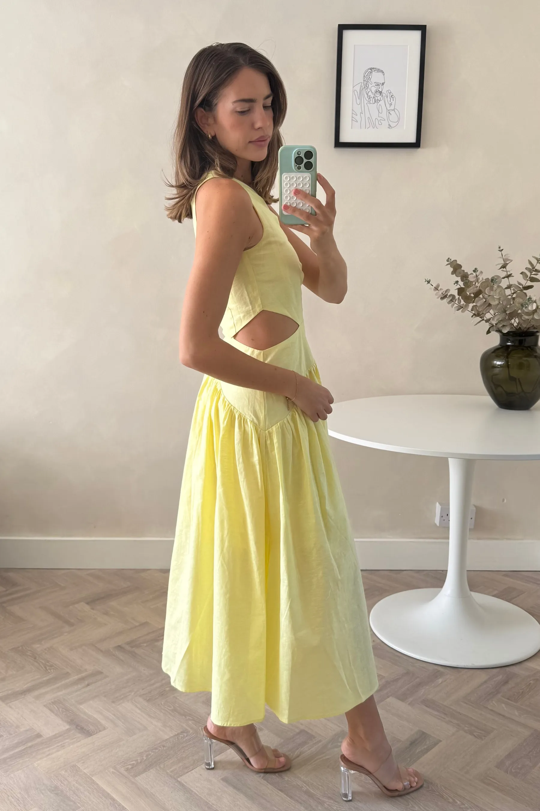 Jasmine Cut Out One Shoulder Dress in Yellow Fashion Daily