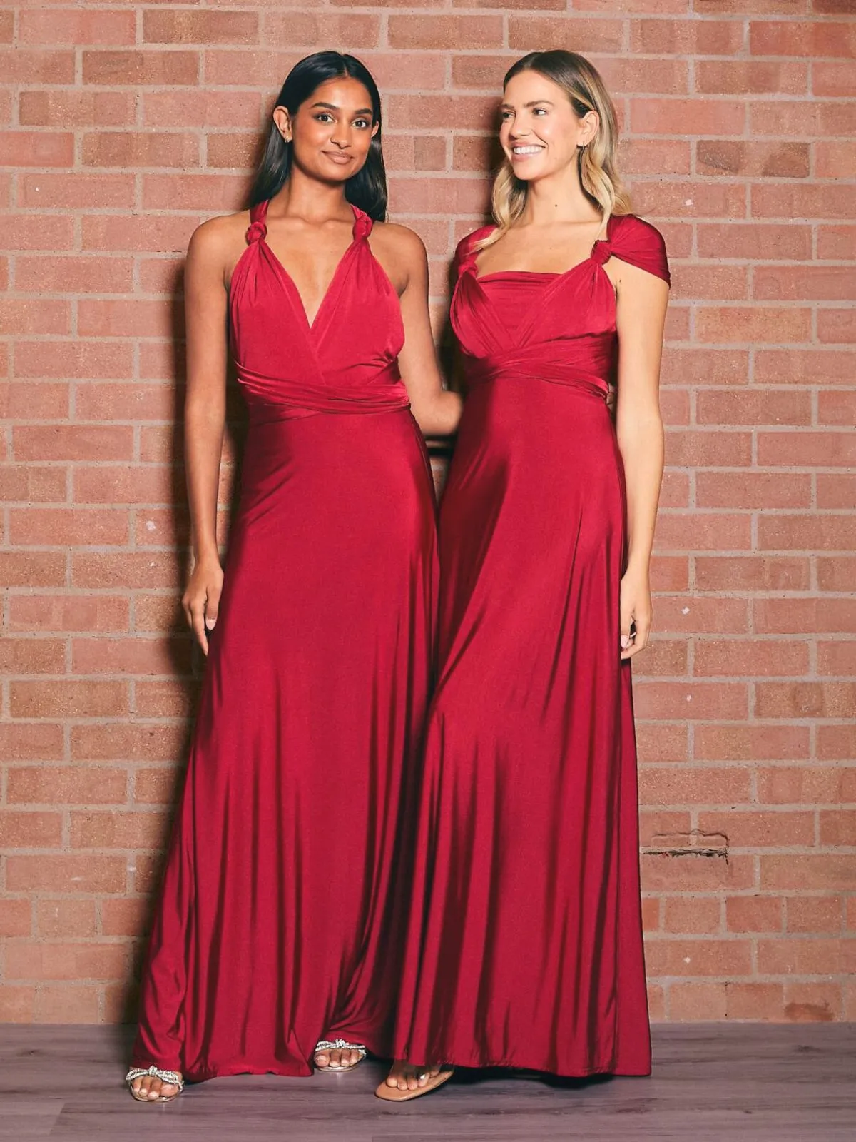 Multi-way Slinky Maxi Dress / Claret Classy Look Multi Season
