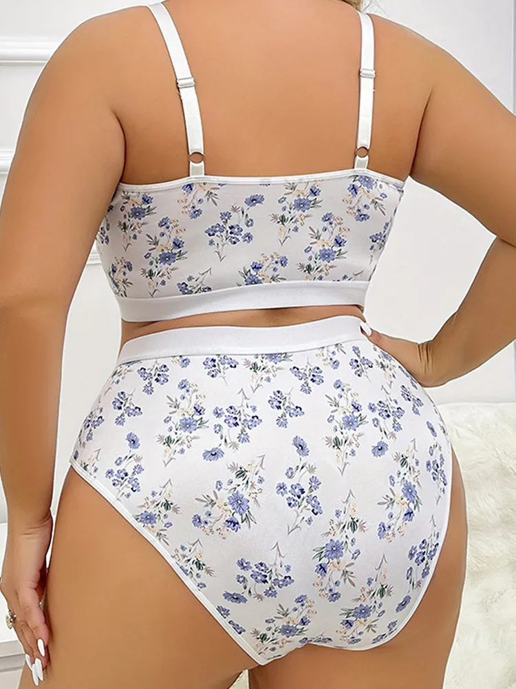Elegant Floral Lace Wireless Lingerie Set