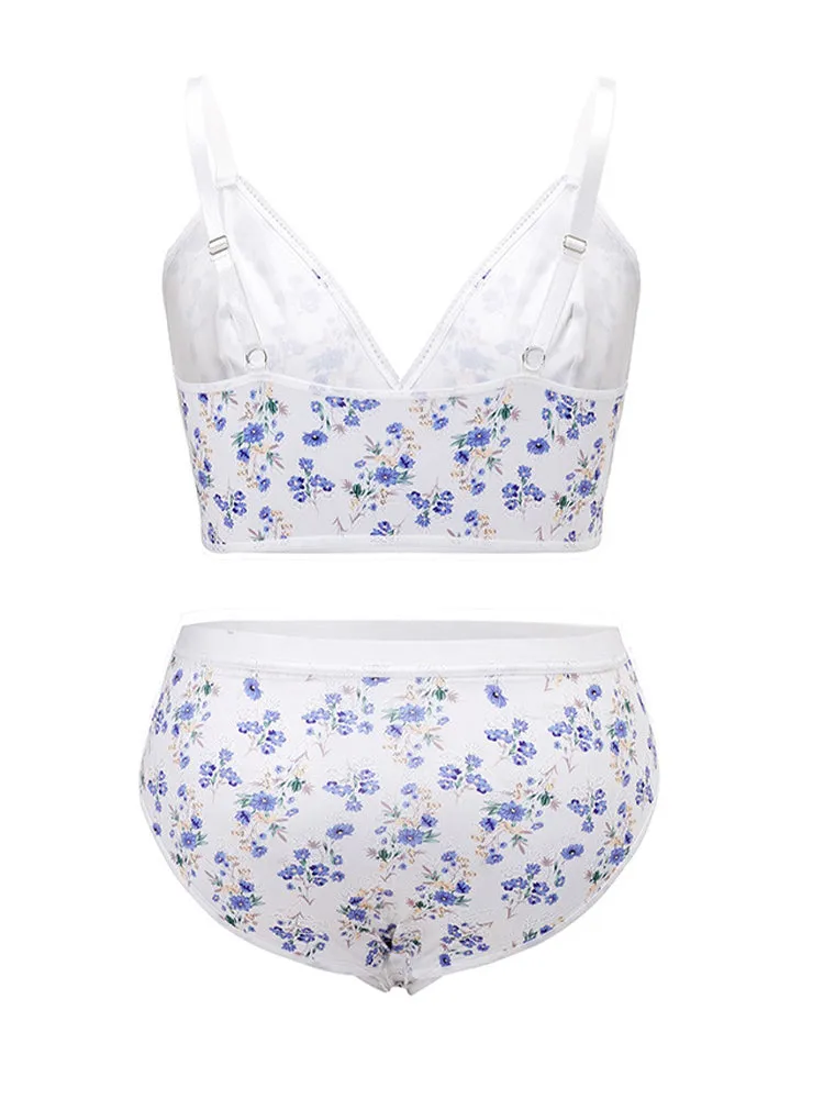 Elegant Floral Lace Wireless Lingerie Set