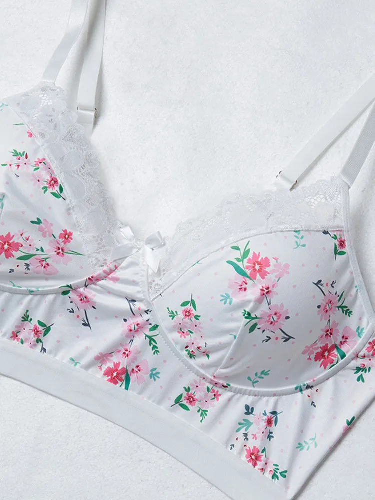 Elegant Floral Lace Wireless Lingerie Set